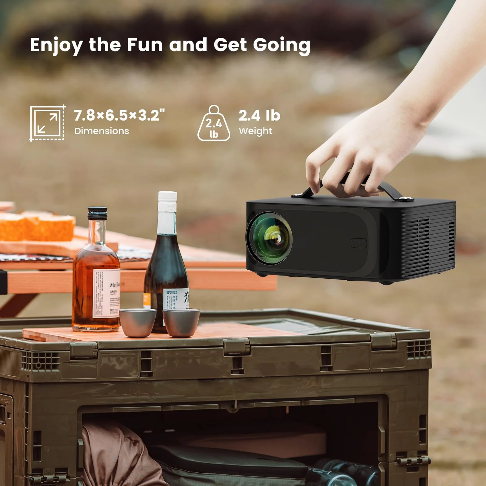 Projektor 4K【800+Oficjalna aplikacja/Dolby Audio】 Projektor wideo 1080P, skupienie elektryczne i 4D/4P Keystone i CEC, WiFi6 Bluetooth 5.4 ONOAYO Retroprojektor kinowy, Mistrzostwa Świata, czarna
