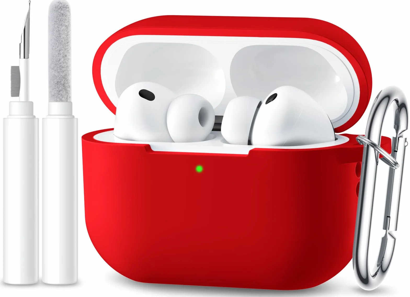 Maledan Kompatybilny z etui AirPods Pro 3 Case 2025 - Odporny na wstrząsy miękki silikonowy futerał ochronny do Apple AirPods Pro 3 Generacja Płaszcz z zestawem do czyszczenia i karabińczykiem