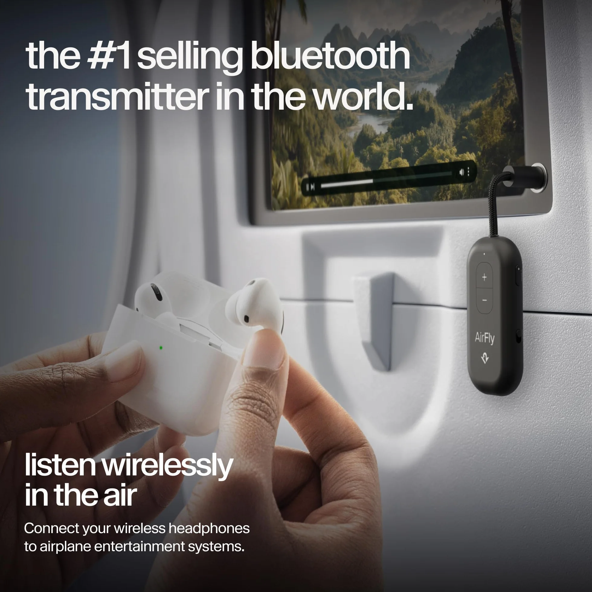 AirFly Pro 2 Podłącz słuchawki Bluetooth do dowolnego gniazda słuchawkowego, takiego jak samoloty, bieżnie lub konsole do gier, aby słuchać bezprzewodowo w dowolnym miejscu