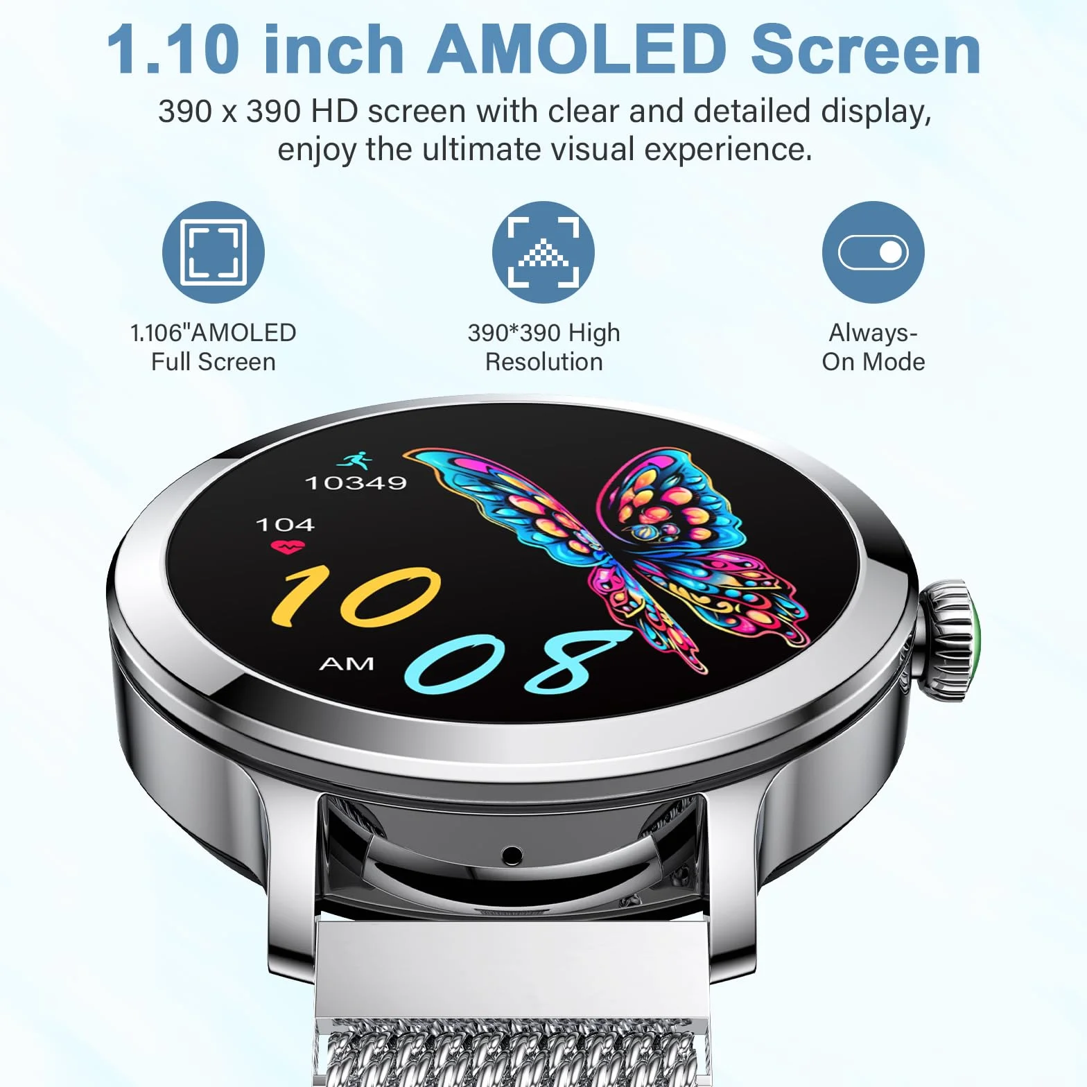Damski smartwatch Efolen z funkcją telefonu, Inteligentny zegarek z ekranem dotykowym 1,1 cala, Zegarek z trybami sportowymi 110+, Monitor pracy serca, Miesiączka SpO2, monitor snu,Monitor fitness