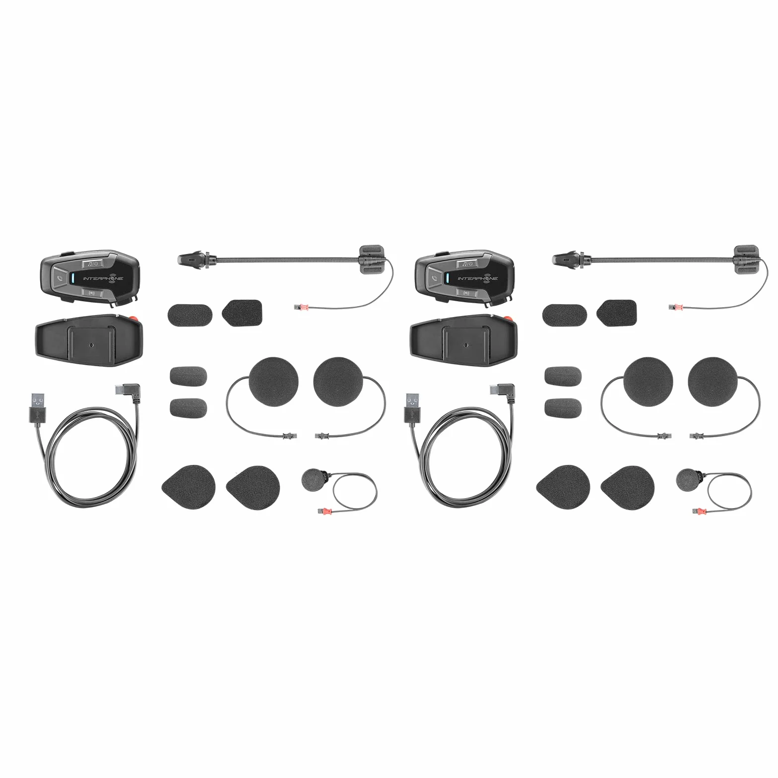 INTERPHONE U-COM6R | Podwójne | Zdejmowany interkom motocyklowy Bluetooth 5.2 i zintegrowana bateria 15 godzin autonomii, motocykl 1 km, kompatybilny z TFT i GPS, wodoodporny, głośnik 32 mm