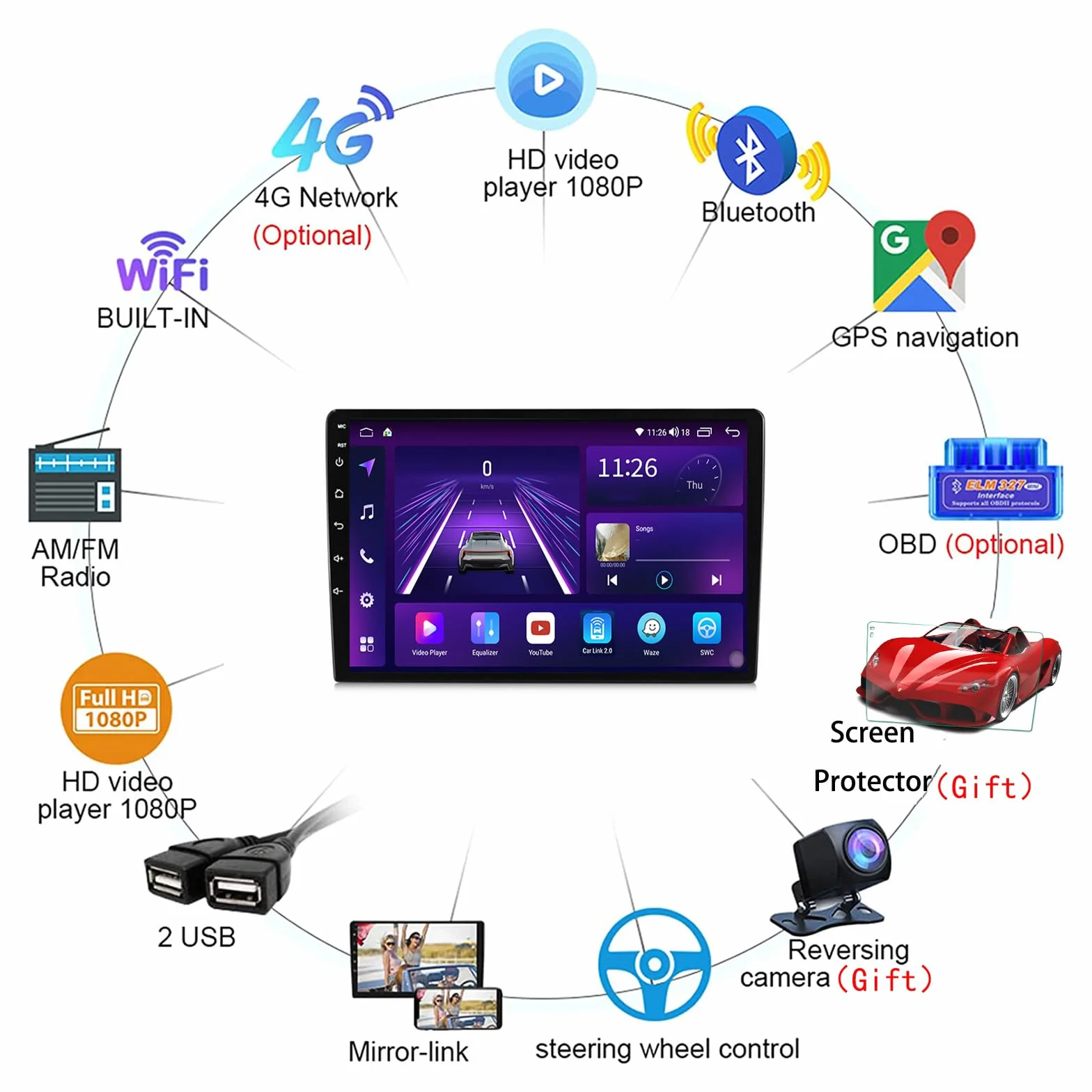 ,M700s,Android 15 Radio 2 Din Stereo z 4G WiFi Carplay Android Auto dla Amarok 2016-2022 Upgrade Touch Screen GPS Navi 9'' MP5 Multimedia Odtwarzacz wideo FM BT Odbiornik