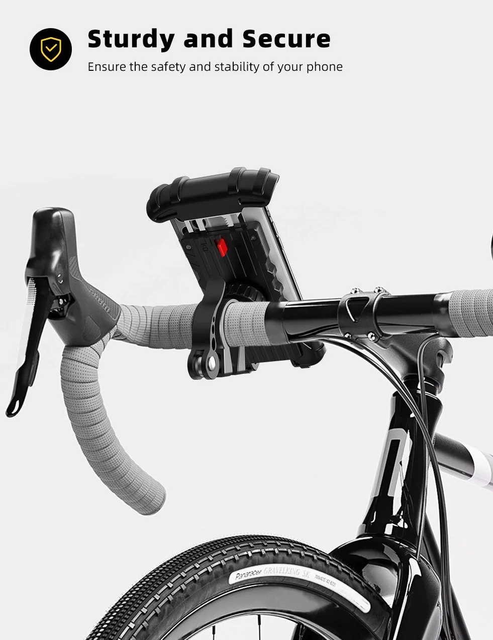 Lamicall Uchwyt na telefon rowerowy, stojak na telefon motocyklowy - Uniwersalny uchwyt obrotowy 360 na iPhone 12, 11 Pro Xs Max XR X 8 7 6S Plus, HUAWEI, Samsung S10 S9 S8, inne telefony