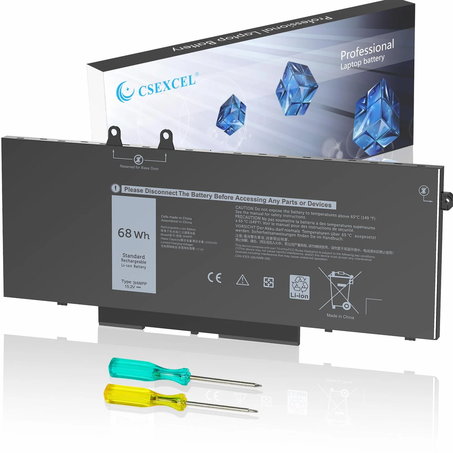 Bateria 3HWPP do laptopa Dell Latitude 5401 5410 5411 5501 5510 5511 Precision 3551 3541 Inspiron 17 7500 7506 2 w 1, Inspiron 7706 2 w 1, czarna 3YNXM 03HWPP 03HWPP 03 3HWPP 1 0X1J N2NLL 1VY7F