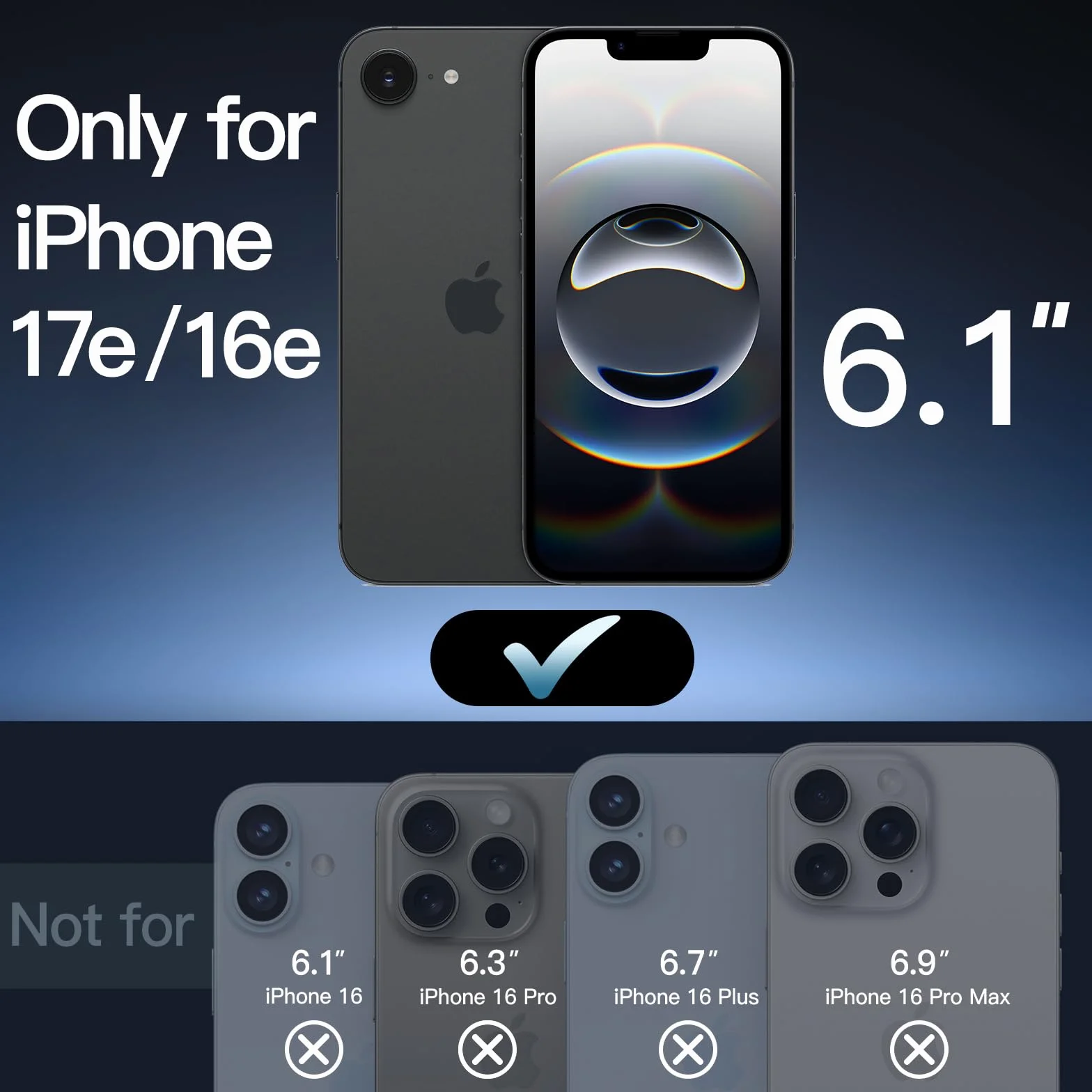 JETech Etui iPhone 17e (2026) iPhone 16e Matowe Ochrona Wojskowa Antyodcisk Palca Czarny