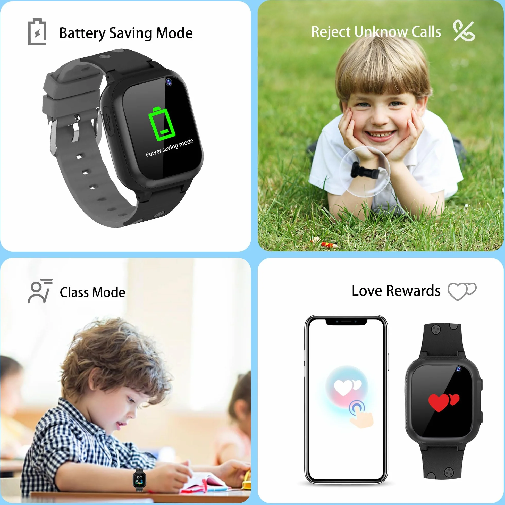 Inteligentny Zegarek dla Dzieci z GPS Latarka Czat Głosowy Telefon | SOS Gry Budzik Model Klasy IP68 Wodoodporny Cyfrowy Smartwatch dla Dzieci Chłopcy Dziewczynki Urodziny Prezenty