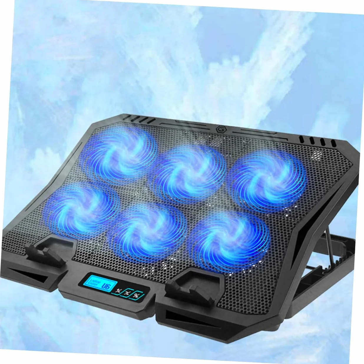 SHINEOFI Regulowany Laptop Stand z Wentylatorem Chłodzącym Stabilny Podstawek Chłodzący Do Laptopa Przenośny Uchwyt Biurko i Do Łóżka Zmniejsza Ból Szyi i Ramion