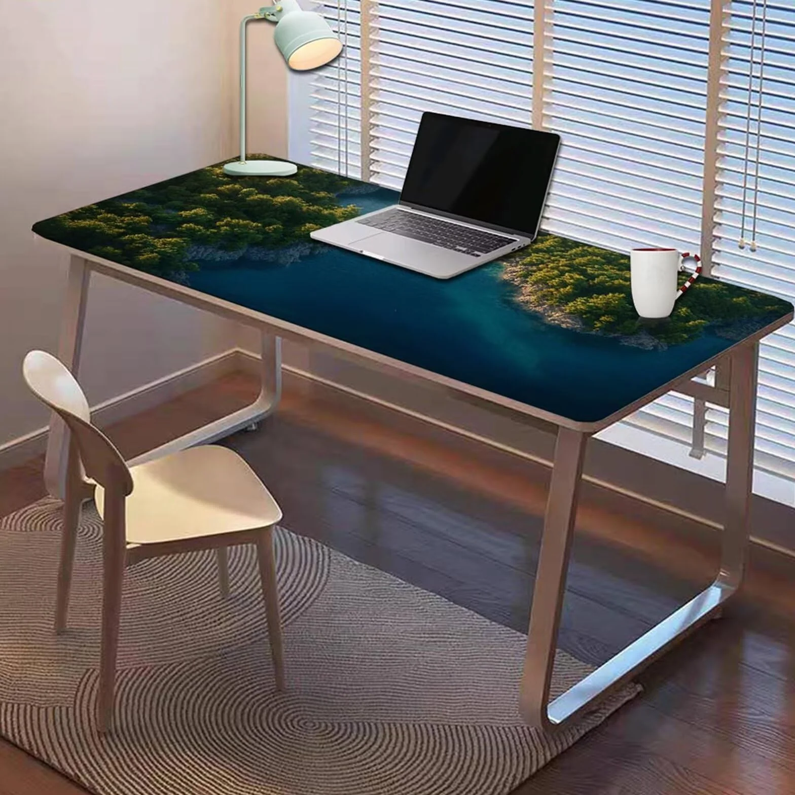 Gamingowa podkładka pod mysz 1200 x 600 x 3 mm, XXL, wodoszczelna, odporna na ścieranie, z przyszytymi krawędziami, niebieska, podkładka na biurko, poprawia prędkość i precyzję, do komputera, laptopa
