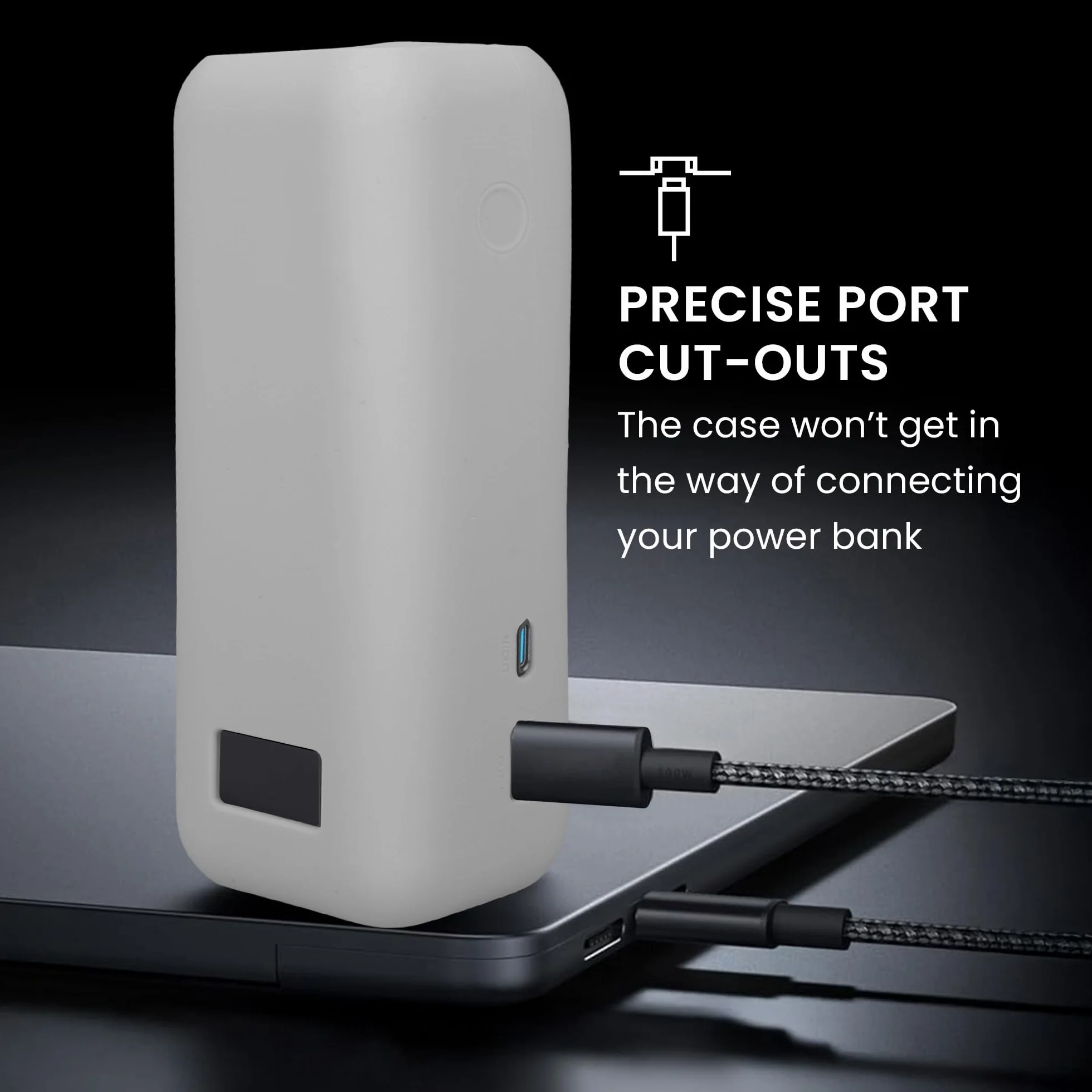 kwmobile Etui kompatybilne z Anker Power Bank 25000mAh (A1695H11) Etui - Silikonowe etui ochronne na Power Bank - Ochrona przed wstrząsami dla baterii zewnętrznej - Szary