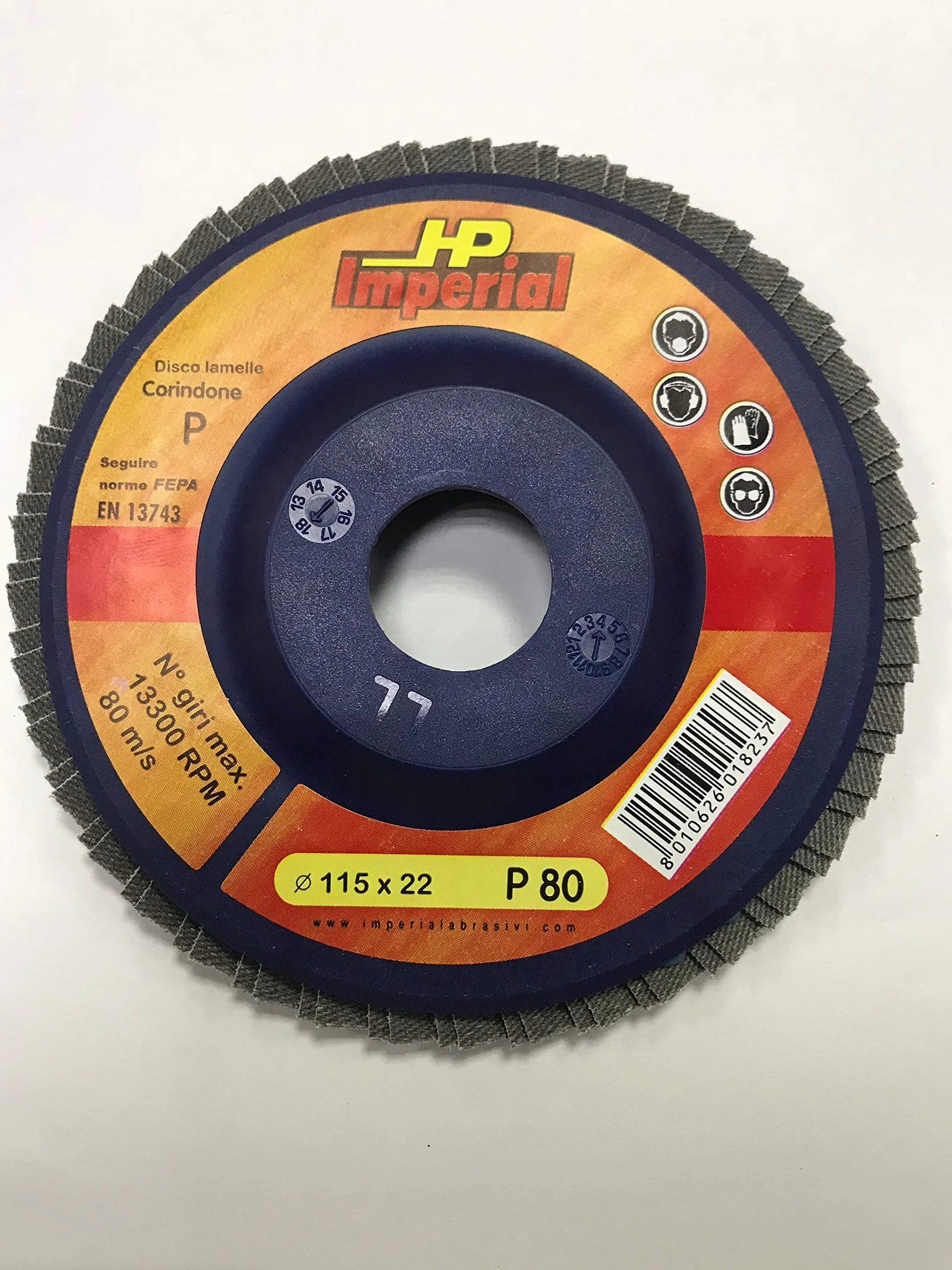 Cevik DL11580H tarcza z blachy do żelaza Diam. 115 mm. Ziarno 80