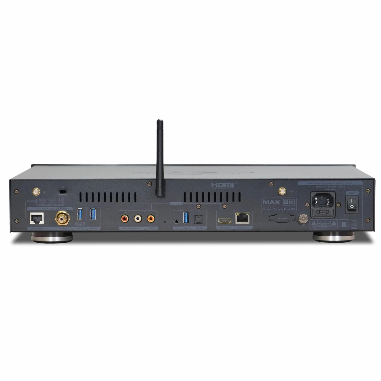 Dune HD Max 8K, Full-sized Media Player, Android Box, D Vision, Atmo, HDD rack, Linear PSU, TCXO, Hi-Fi I2S-E output, Hi-Fi S/PDIF output, 8Gb/64Gb