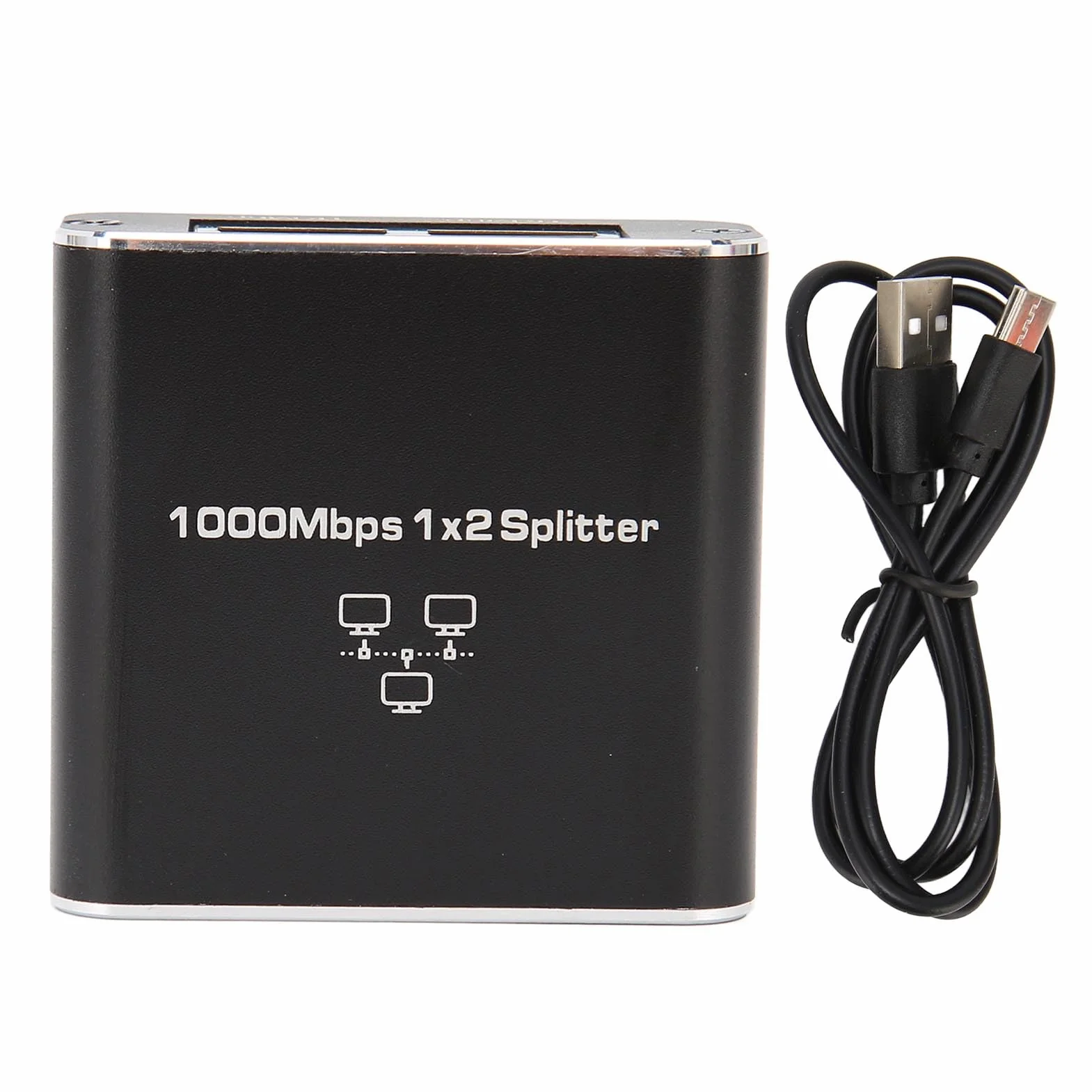 Rozdzielacz Ethernet RJ45 1 do 2, Adapter Rozgałęźnika Gigabit LAN Cat5 Cat5e Cat6 Cat7