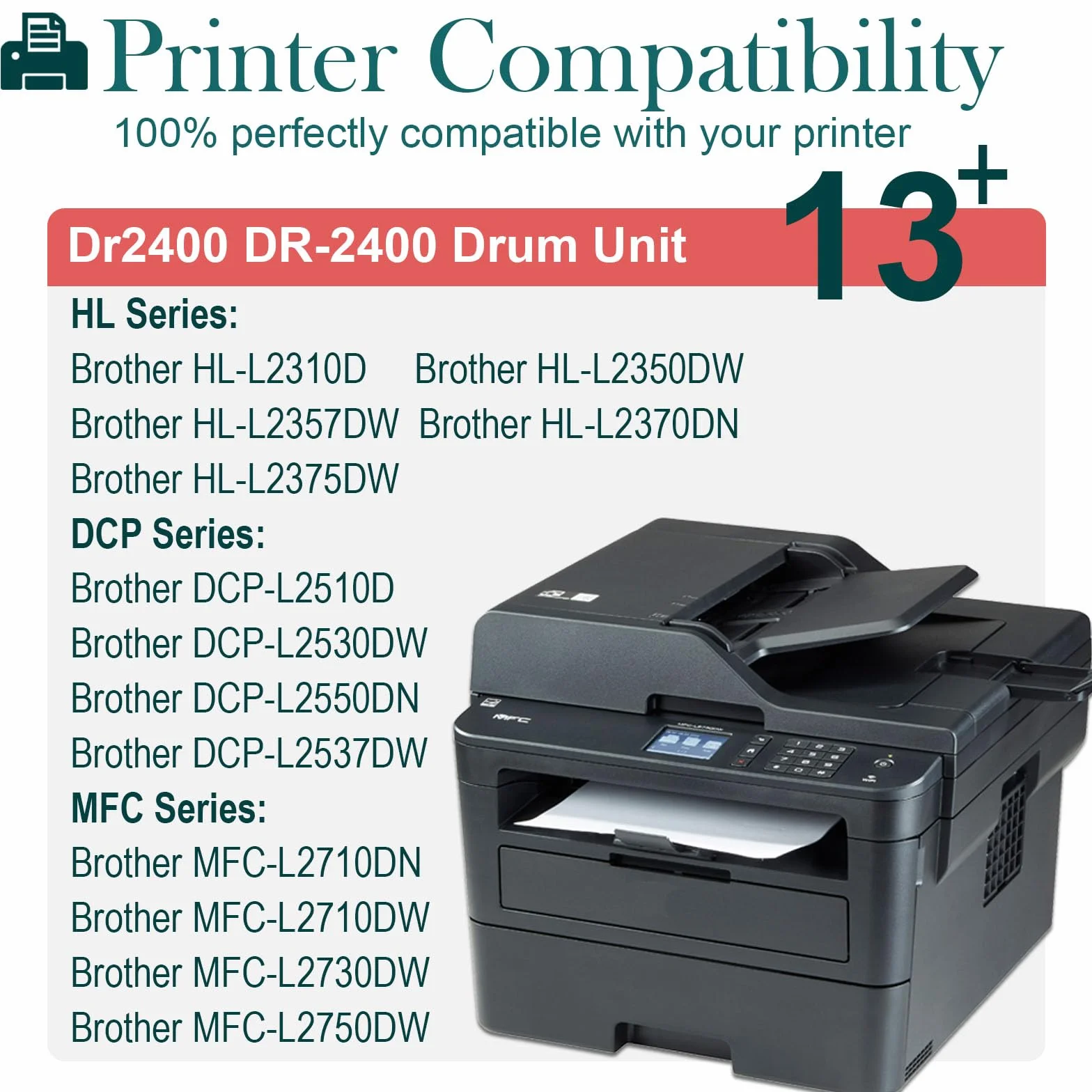 Bęben do Brother DR2400 czarny kompatybilny HL-L2350DW DCP-L2530DW MFC-L2710DW