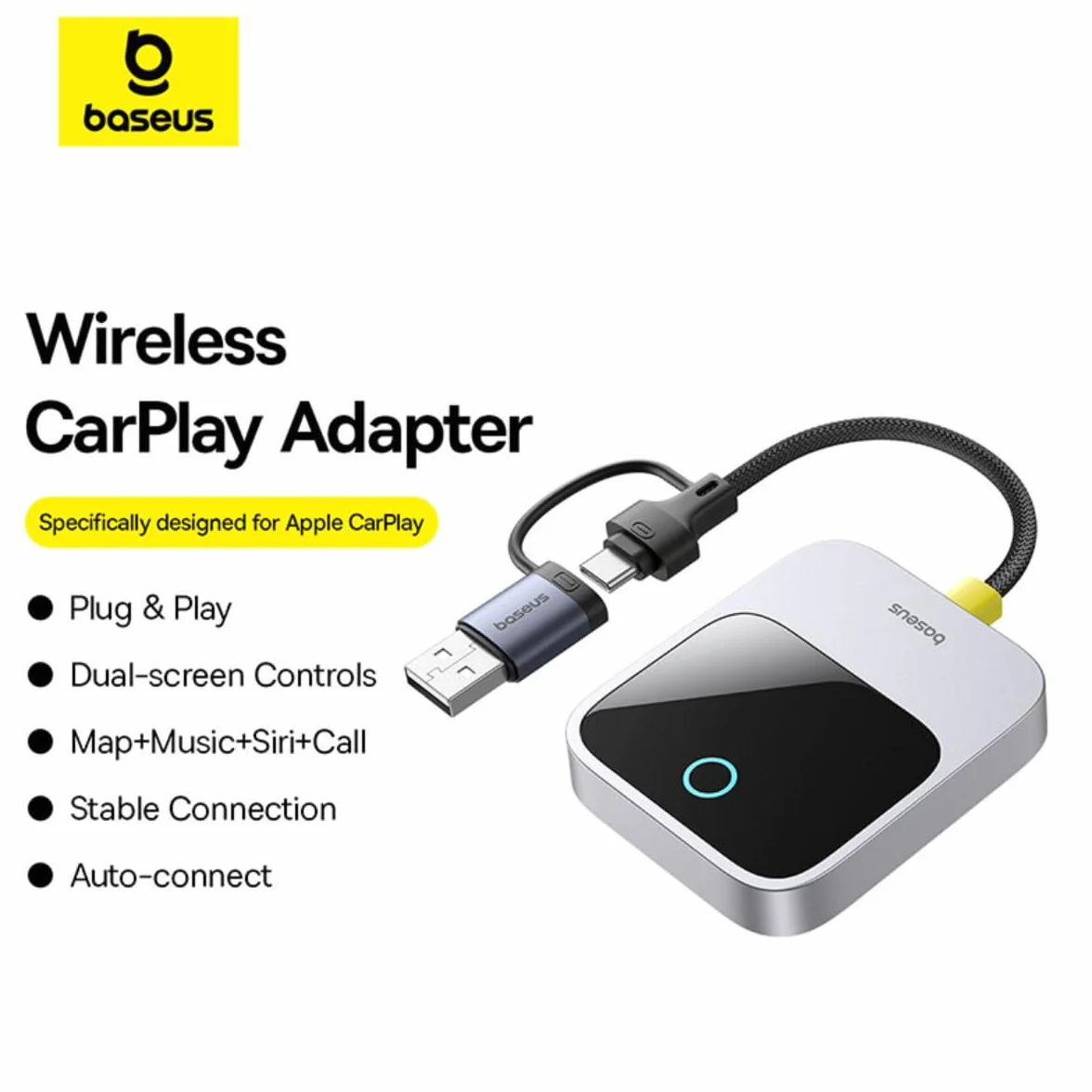 Baseus Bezprzewodowy adapter Carplay serii Safejourney Space Gre