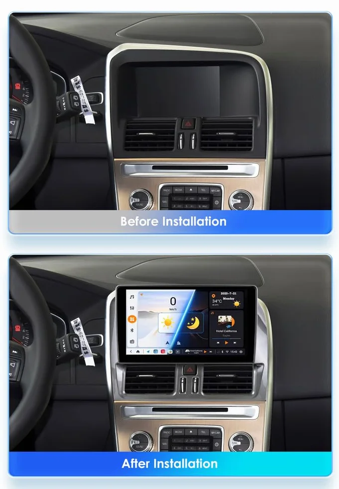 Y500s, YLOXFW Android 15.0 Stereo zamiennik dla Vol-vo xc60 2014-2017 Radio samochodowe z nawigacją GPS 9-calowy przenośny odtwarzacz multimedialny DVD Odbiornik FM BT z Android Auto CarPlay