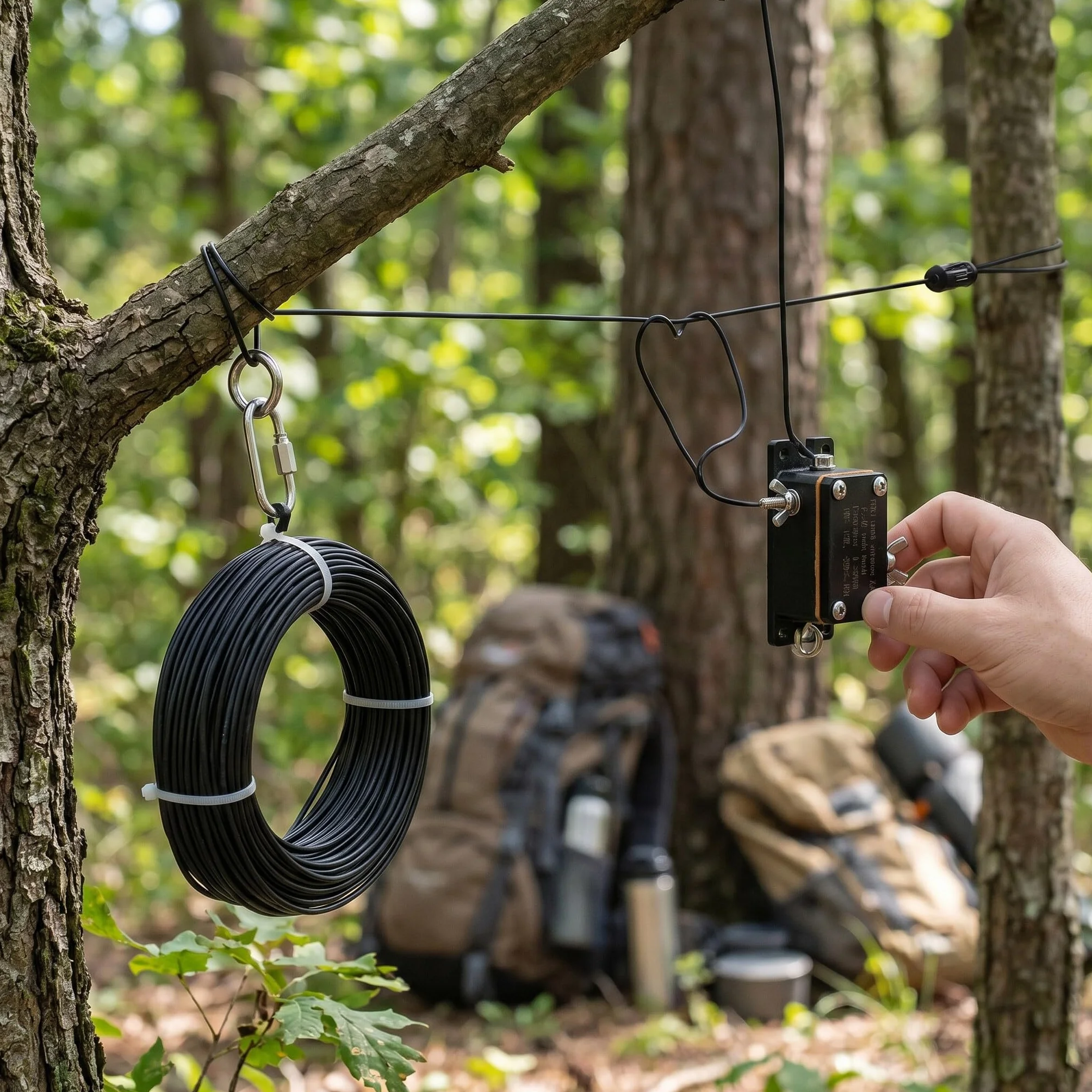 Antena Mini EFHW, Antena Krótkofalowa, Balun 1:49, 3‑30 MHz, Kompaktowy, Standardowy Interfejs, Antena Półfalowa z Zasilaniem Końcowym