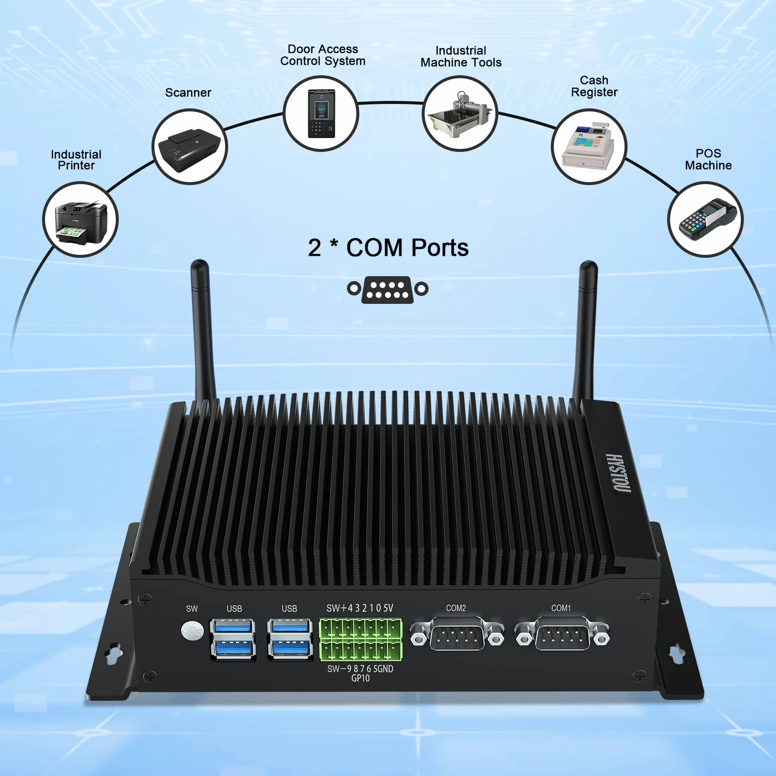 HYSTOU Mini PC bez wentylatora, przemysłowy mini PC Windows 11 Pro 16 GB RAM DDR4 256 GB SSD i5 10210U (do 4,2 GHz), 4 rdzenie, 8 wątków, komputer bez wentylatora, Dual Ethernet, mini komputer