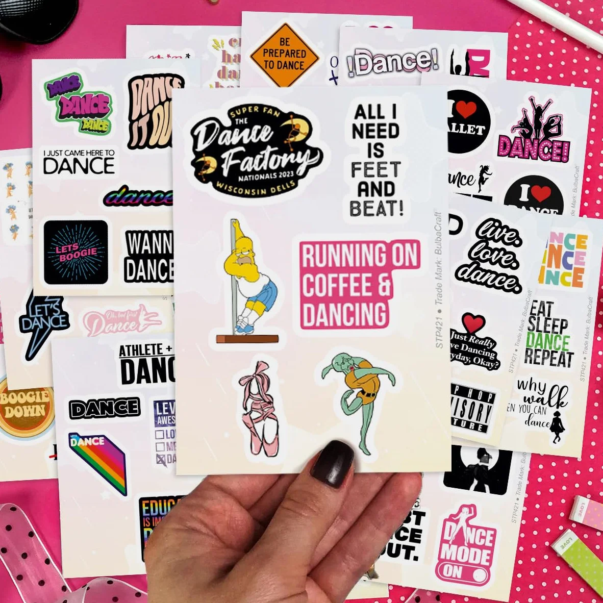 Naklejki Taniec na Butelki z Wodą, Naklejki do Scrapbookingu, Naklejki na Laptopa, Prezenty dla Tancerek i Nauczycieli Tańca - Dance Stickers