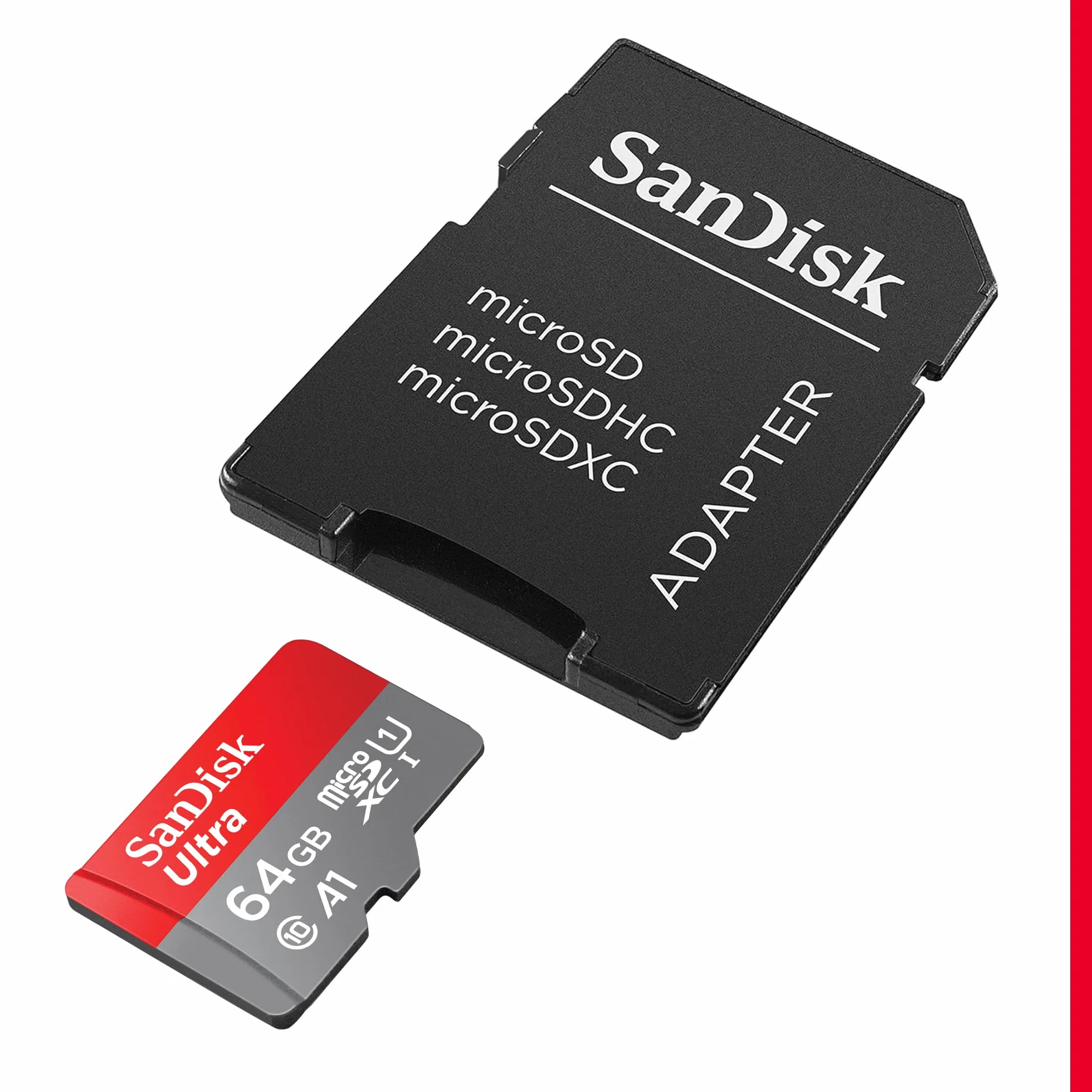 Sandisk Karta Pamięci MicroSD 64 GB Czarny/Czerwony
