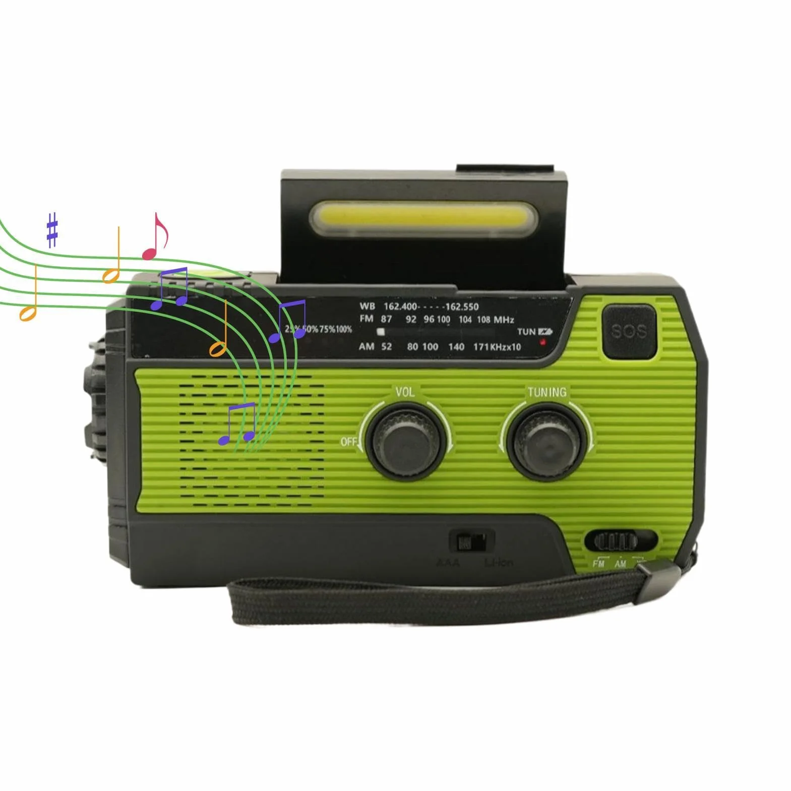 Przenośne Radio FM Z Latarką LED I Małym Panelem Słonecznym | Radio Pogodowe z Latarką 3-Trybową Do Użytku Wewnątrz I Na Zewnątrz, W Domu, Kemping, Piknik, Plaża, Wędrówki,