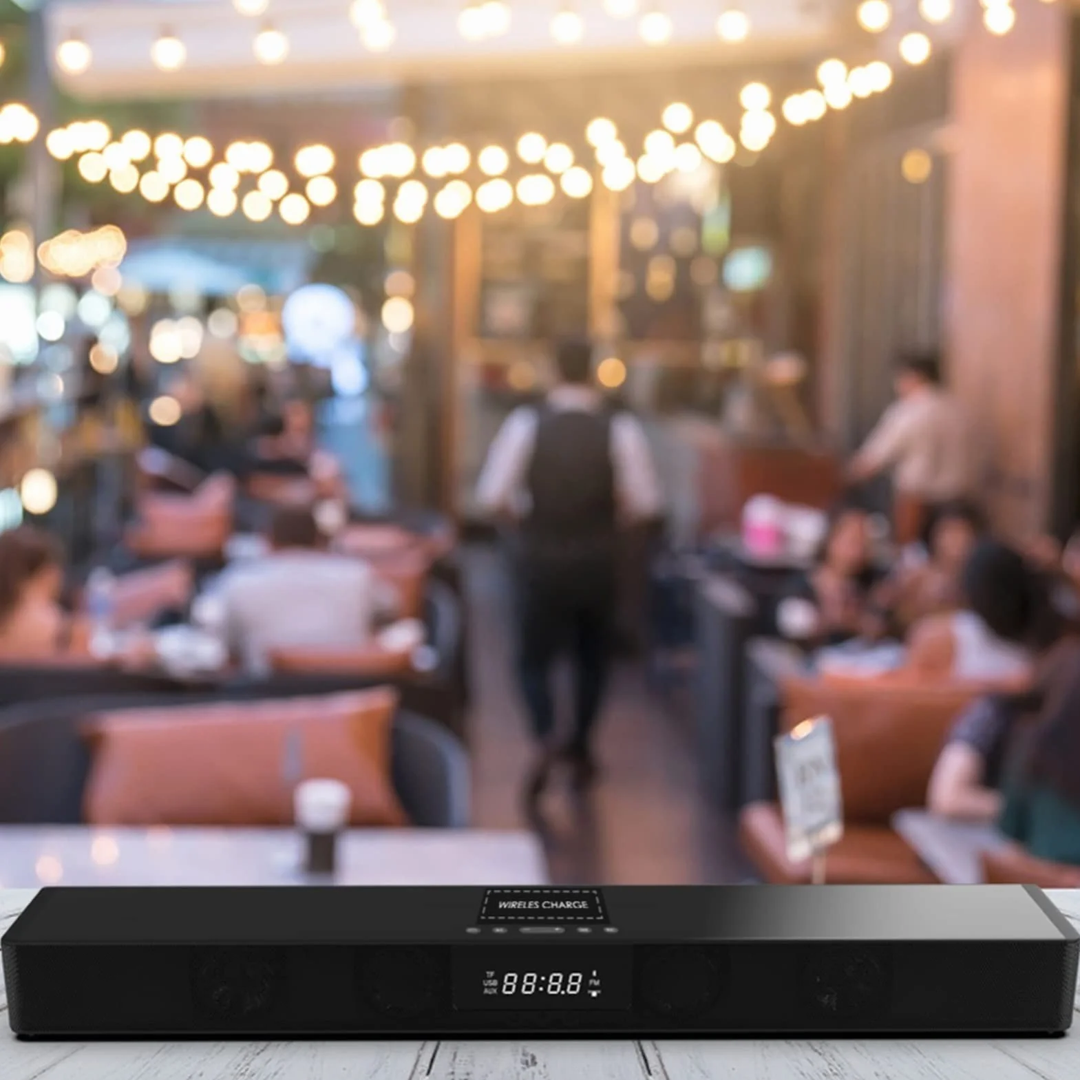 Soundbar kolumnowy głośnik bezprzewodowy kompatybilny z Bluetooth TV Soundbar Home Theatre soundbar TF zegar RCA ekran wyświetlacza bezprzewodowego ładowania głośnik