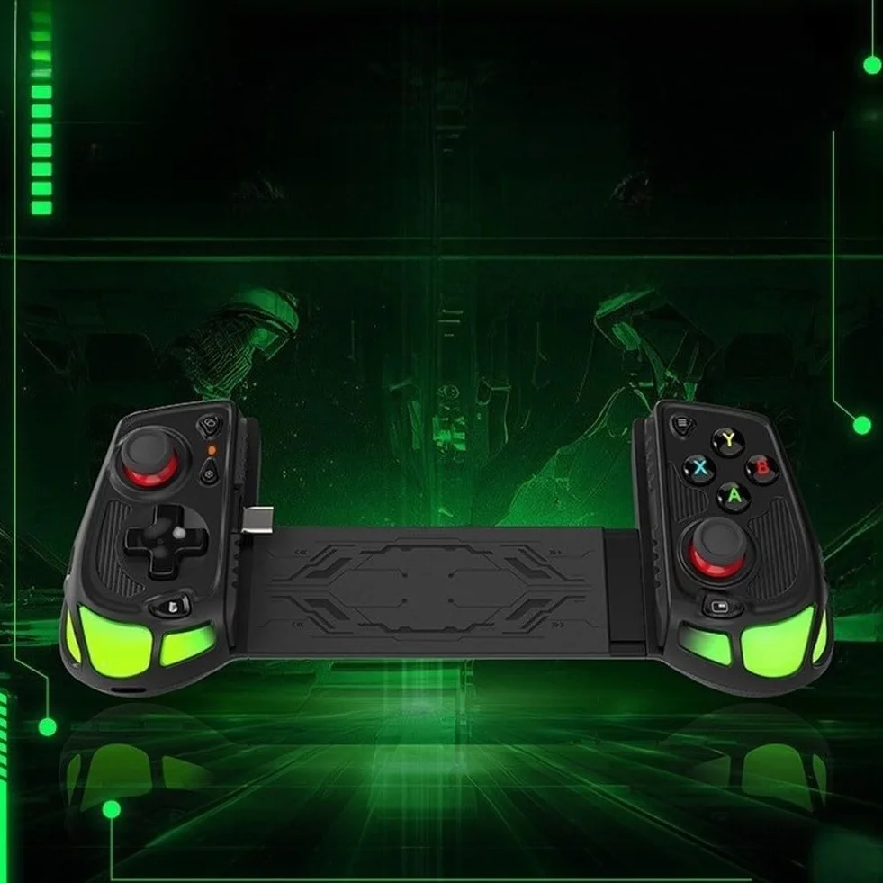 RiseNova Mobilny kontroler do gier z systemem Android i iOS, podwójny joystick do precyzyjnego sterowania, materiał ABS, ergonomiczny uchwyt na długie sesje, czarny