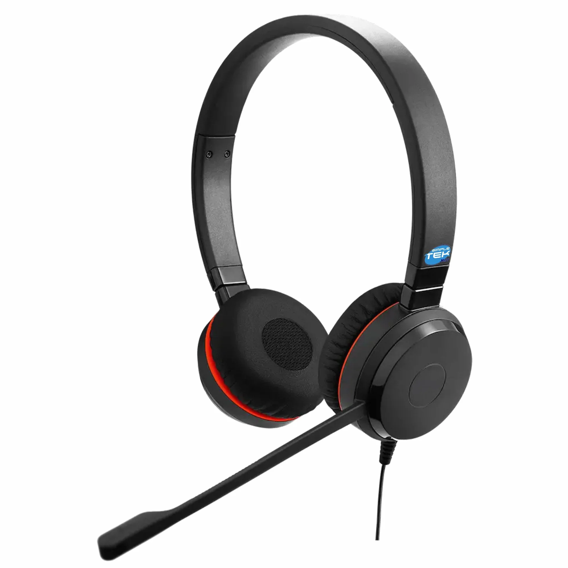 SIMPLETEK - Przewodowe słuchawki stereo Evolve 20 SE UC ze złączem 3,5 mm i adapterem USB-A - zoptymalizowane pod kątem komunikacji