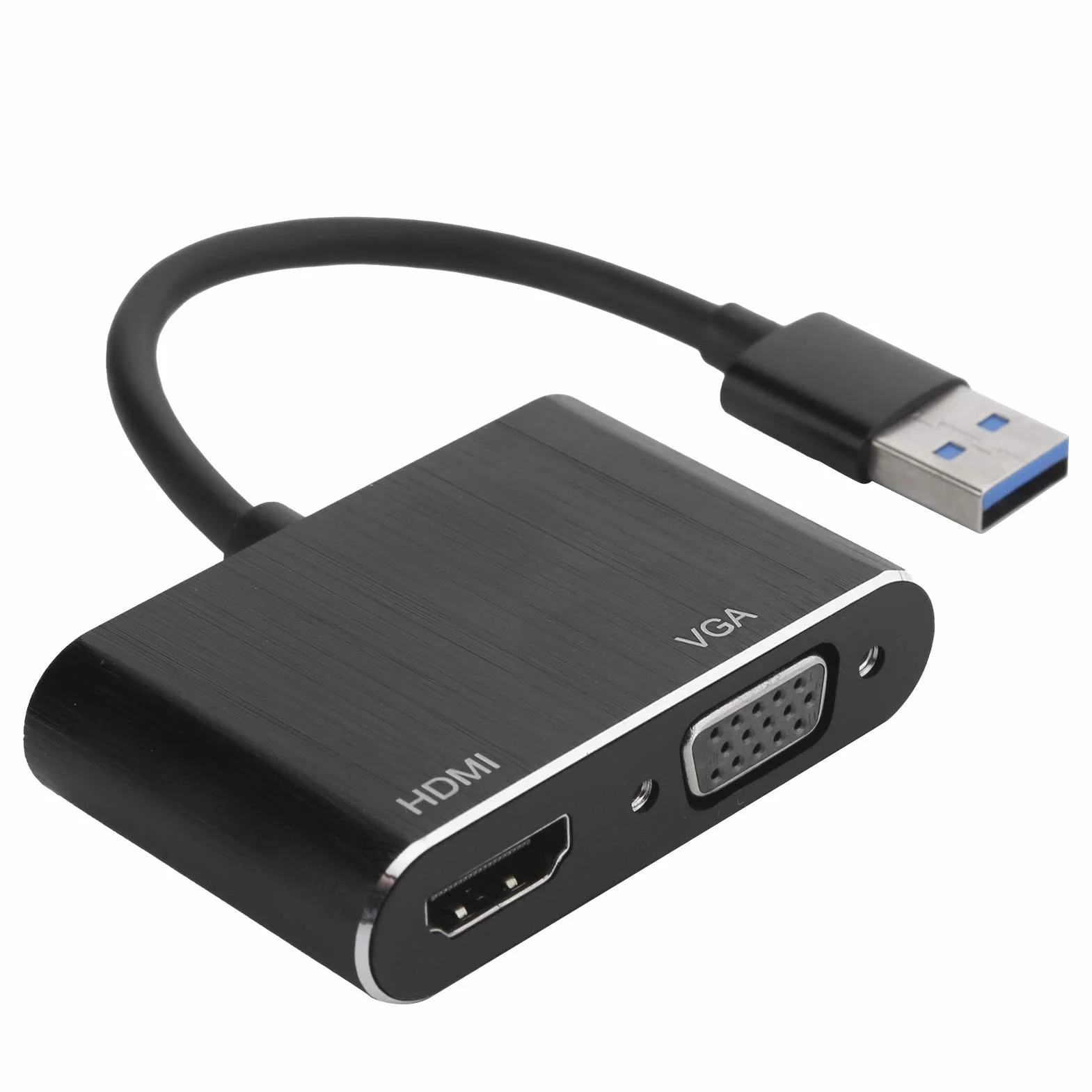 Adapter USB na HDMI VGA, Konwerter USB 3.0 na HDMI 1920 X 1080P, żeński Adapter Wideo 5 Gb/s USB na HDMI i VGA, Plug and Play