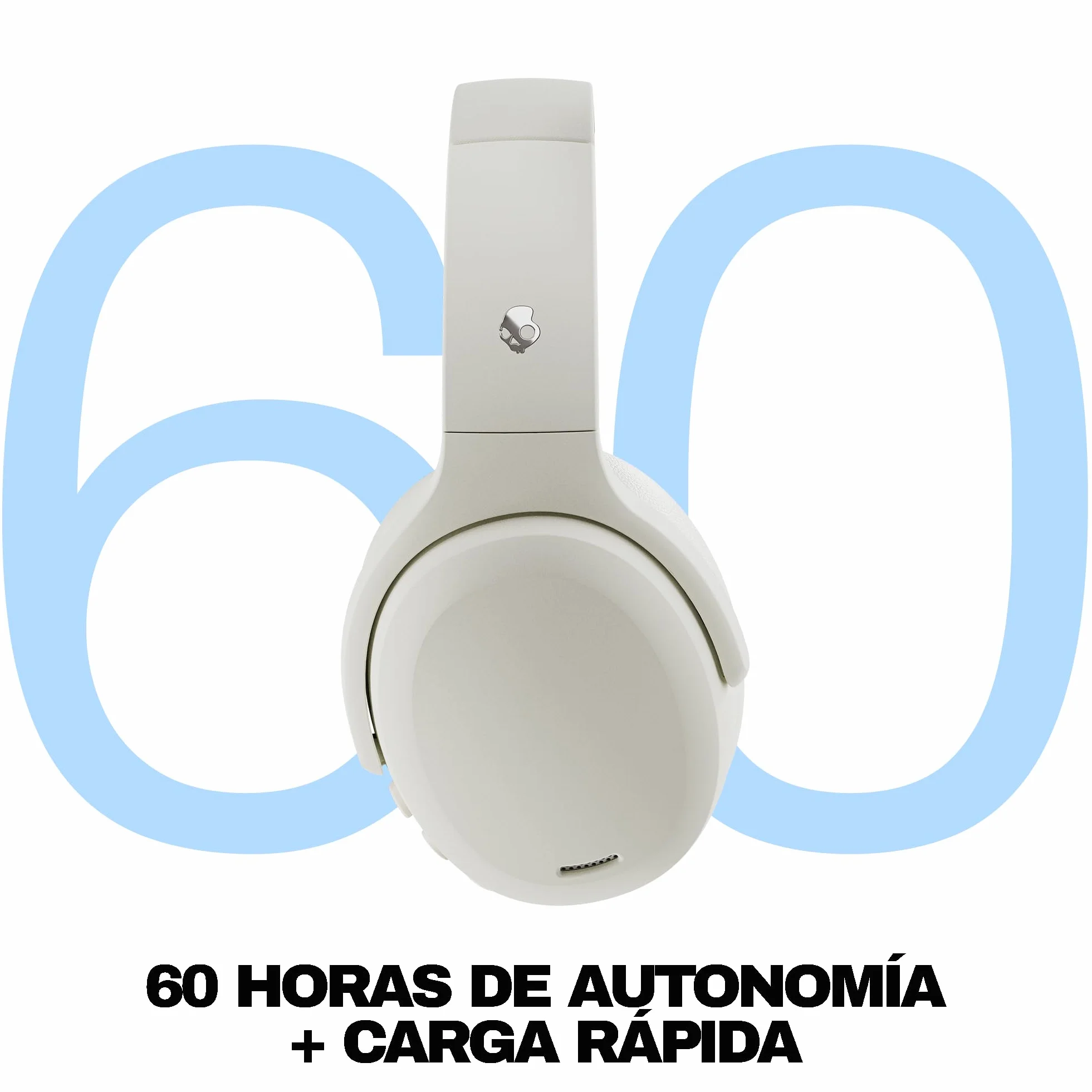 Skullcandy Crusher ANC 2 Słuchawki Bluetooth z Aktywną Redukcją Szumów 50 Godzin Słuchania Mocny Regulowany Bas Extra Charging Cable Android i iPhone Słuchawki Bezprzewodowe z Redukcją Szumów, Bone