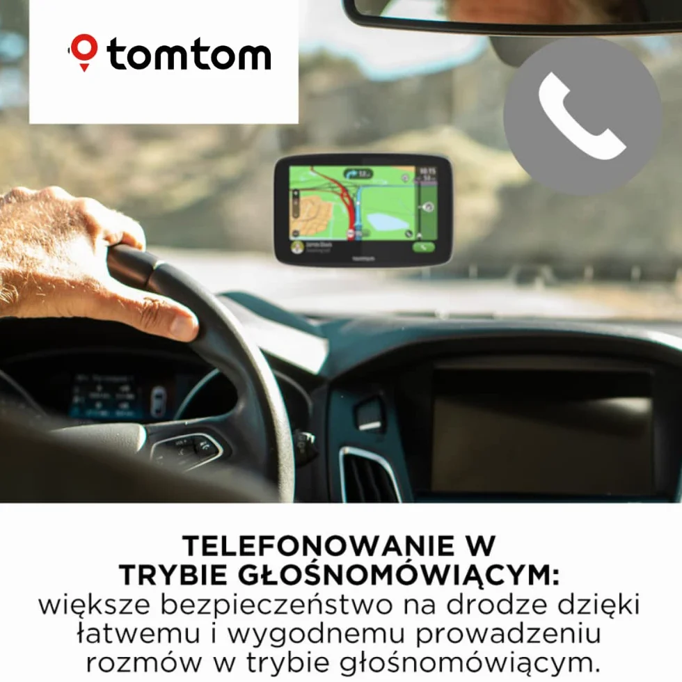 TomTom GO Essential 6 Nawigacja GPS z ekranem 5 cali, (tryb głośnomówiący, Siri, Google Now, Wi-Fi, TomTom Traffic przez smartfon, wiadomościami ze smartfonu)