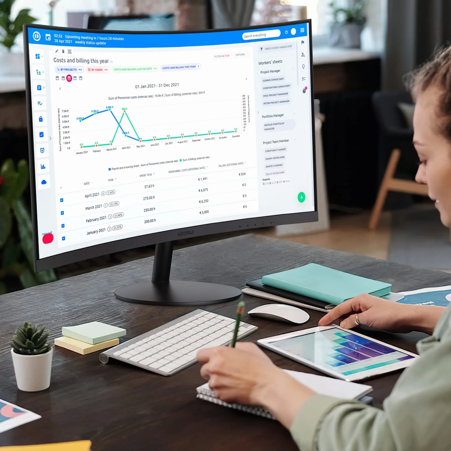 KOORUI 27-calowy zakrzywiony monitor komputerowy - Full HD 1080P 75Hz monitor gamingowy LED HDMI VGA, regulacja nachylenia, pielęgnacja oczu, czarny 27N5CA