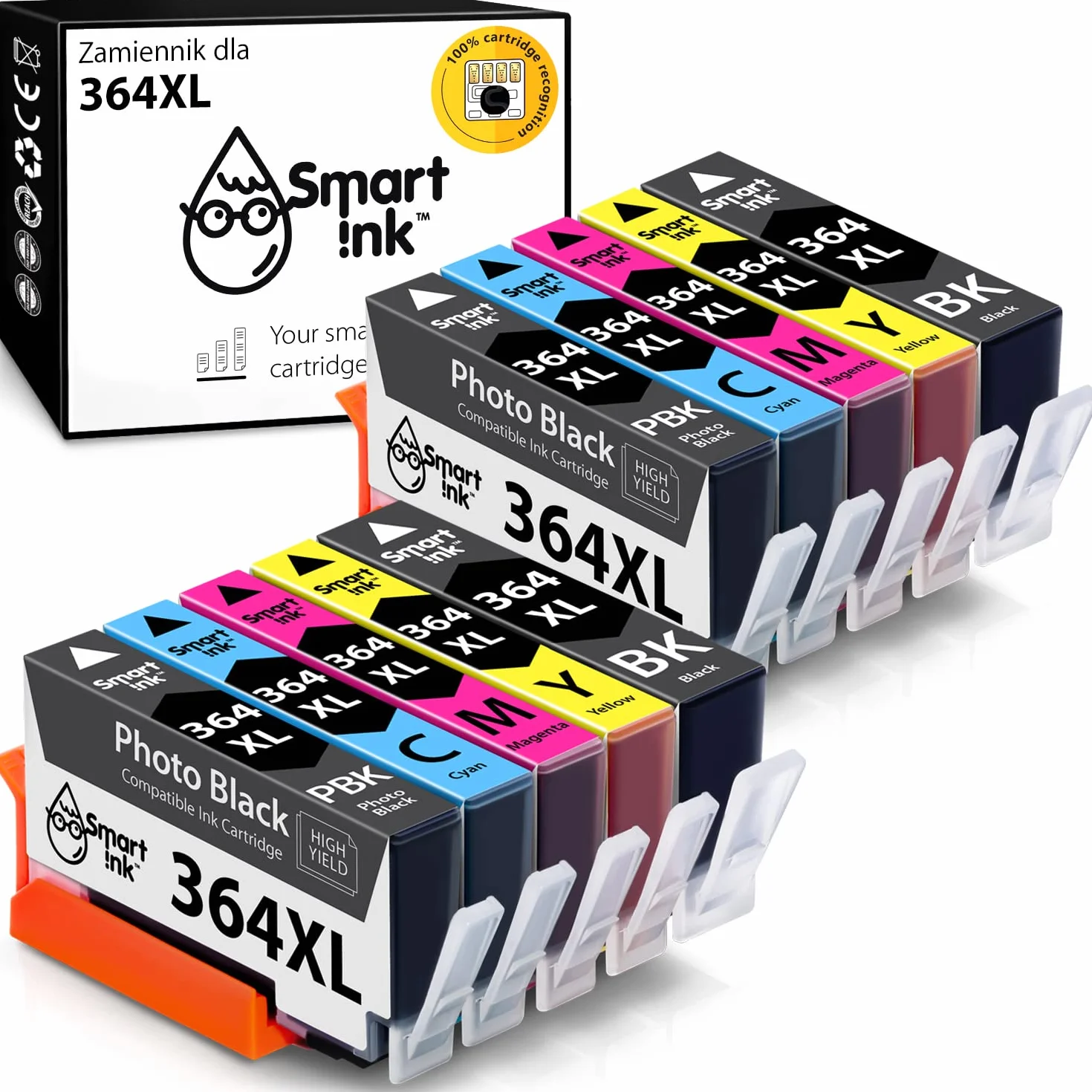 Smart Ink Kompatybilne Tusz Zamiennik do HP 364XL 364 XL Wielopak 10 sztuk (2PBK,2BK & 2C/M/Y) do użytku z Photosmart 5520 5510 5524 6520 5515 OfficeJet 4620 4622 DeskJet 3520 3070a