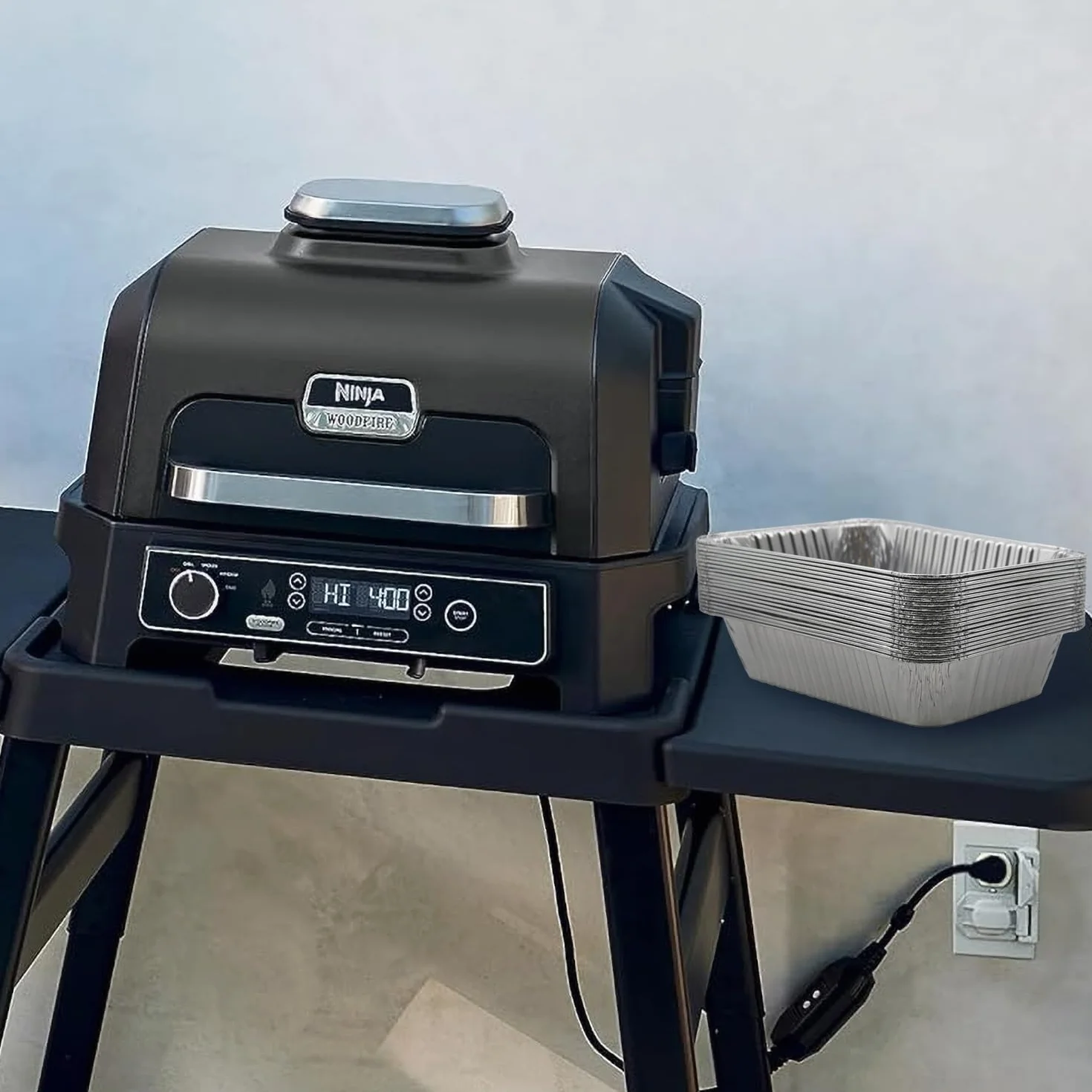 SEAVERRS Wkładki do patelni ociekowej Ninja OG850/OG951 Woodfire Outdoor Grill & Smoker - kompatybilne z seriami OG800 i OG900 - Jednorazowa taca na tłuszcz z folii aluminiowej, srebrna