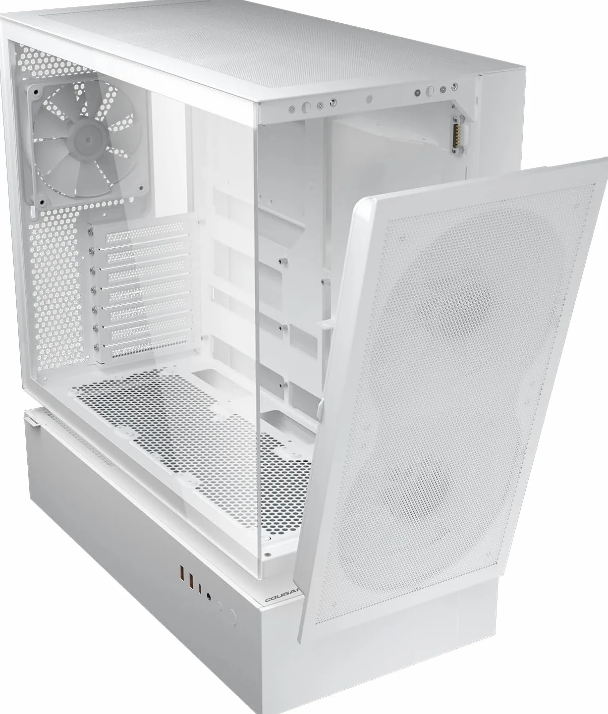 Cougar CFV235 - ARGB Gaming Mid‑Tower obudowa, ATX/CEB, 270° High‑Airflow, 4 wentylatory ARGB PWM, obsługa GPU do 430 mm, USB‑C (biały, CFV235 Mesh)
