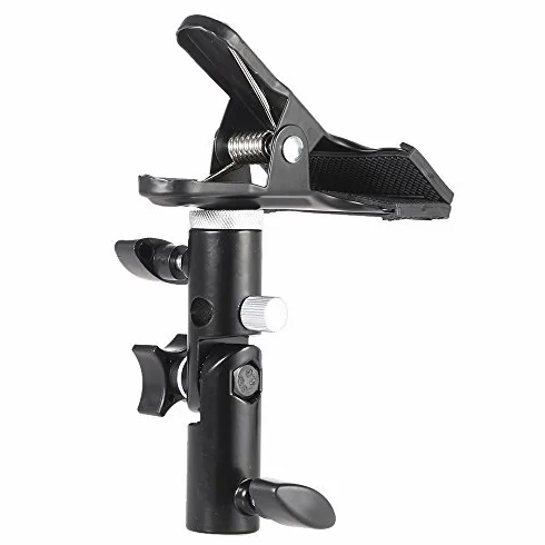 Andoer Metalowy zacisk odbłyśnik z 5/8" oświetlenie instalacja stojąca 1/4" na 3/8" śruba Swivel Mount adapter do foto-studyjnego reflektora i tła
