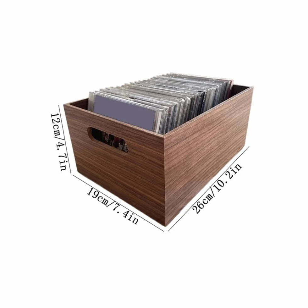Stojak na płyty CD Wielofunkcyjne pudełko na płyty CD Drewniane albumy Retro stojak do przechowywania
