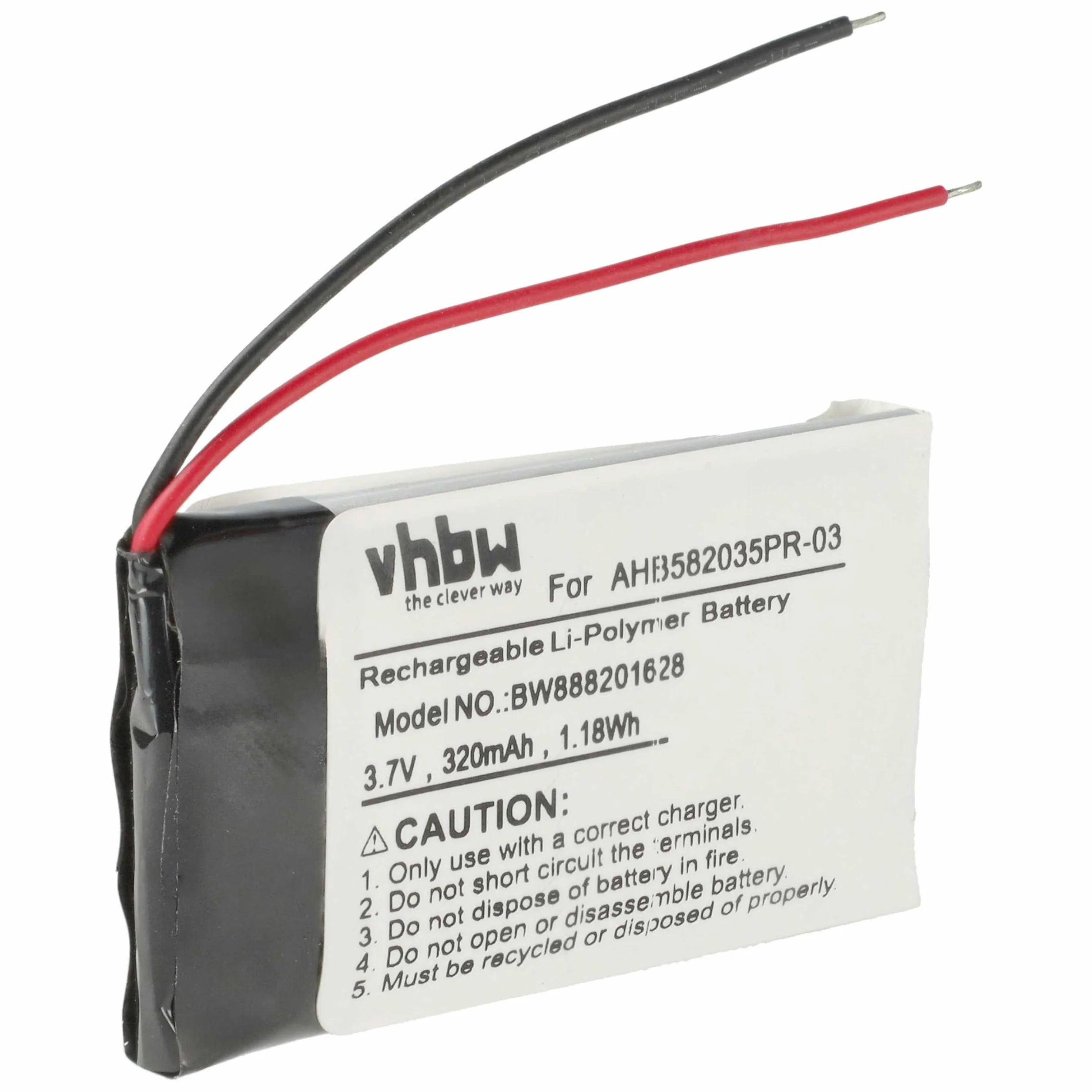 vhbw Bateria zamienna do Jabra AHB582035PR-03 do zestawu głośnomówiącego telefonu konferencyjnego (320 mAh, 3,7 V, litowo-polimerowy)