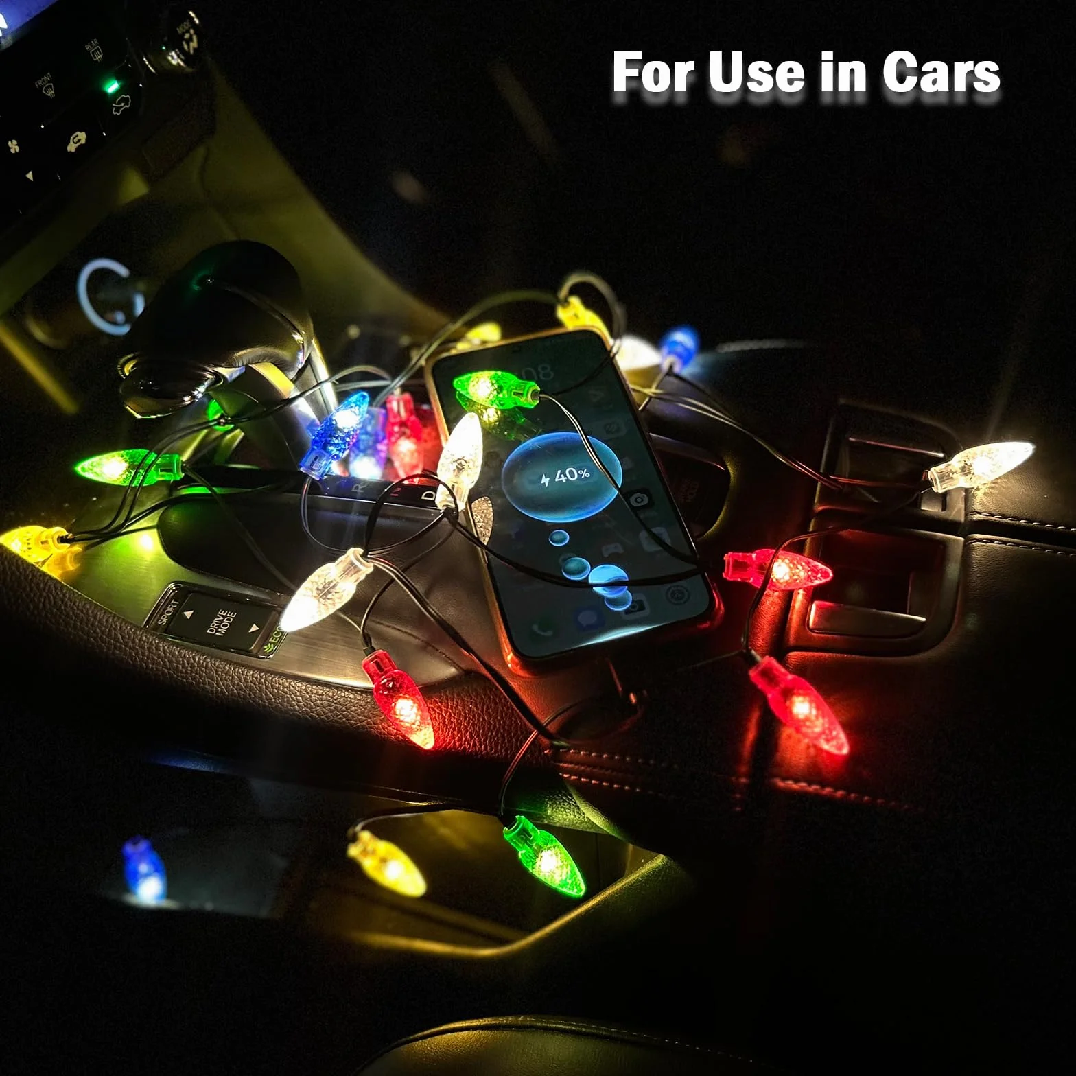 2 sztuki oświetlenia bożonarodzeniowego, kabel do ładowania telefonu komórkowego, 140 cm USB-A na Lightning, kabel do ładowania z 10 lampkami LED, kabel do ładowania na urlopie, kompatybilny z