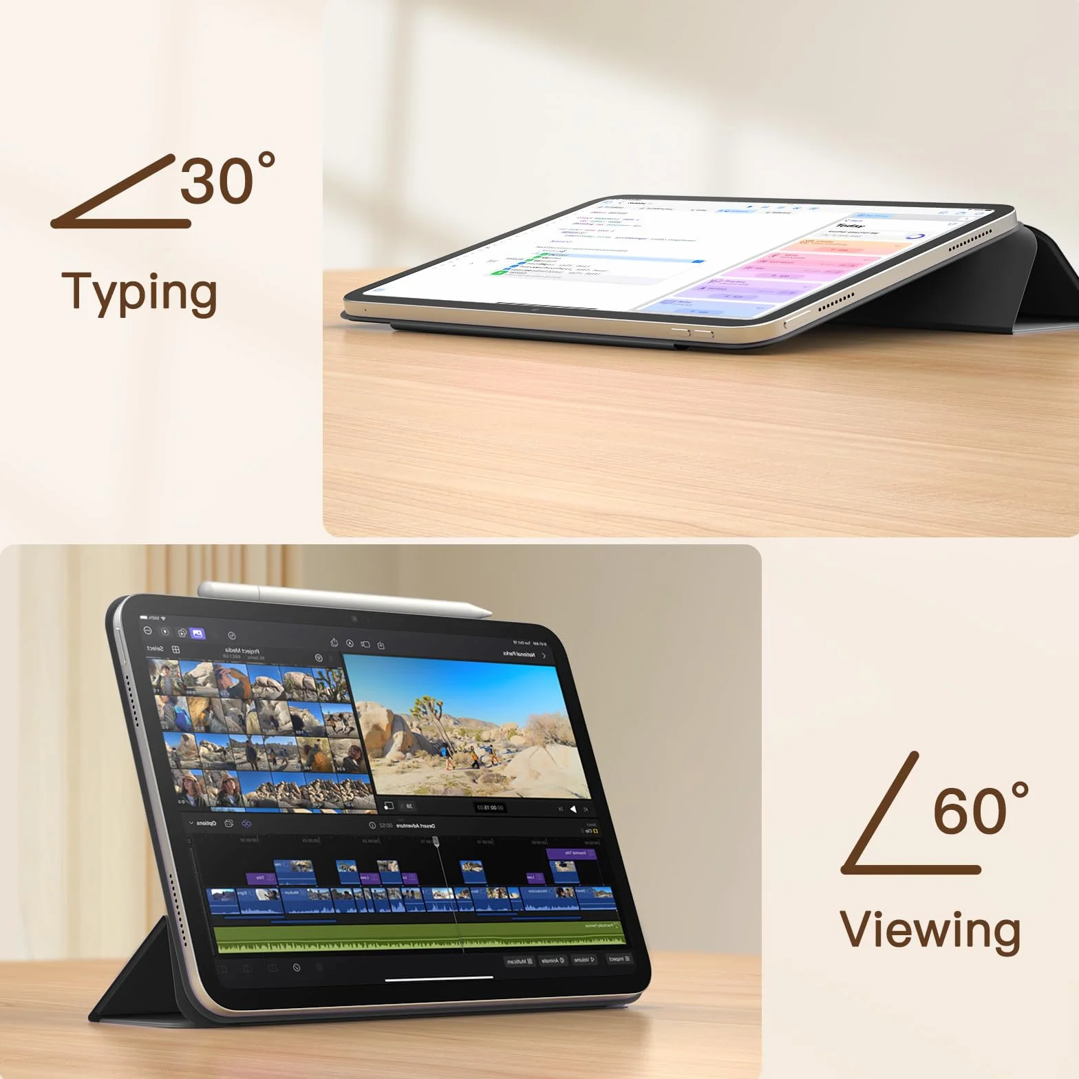 JETech Magnetic Etui dla iPad (A16) 11./10. Generacja (2025/2022), Mocowanie Magnetic, Smukły Slim Case Automatycznego Budzenia/Snu (Czarny)