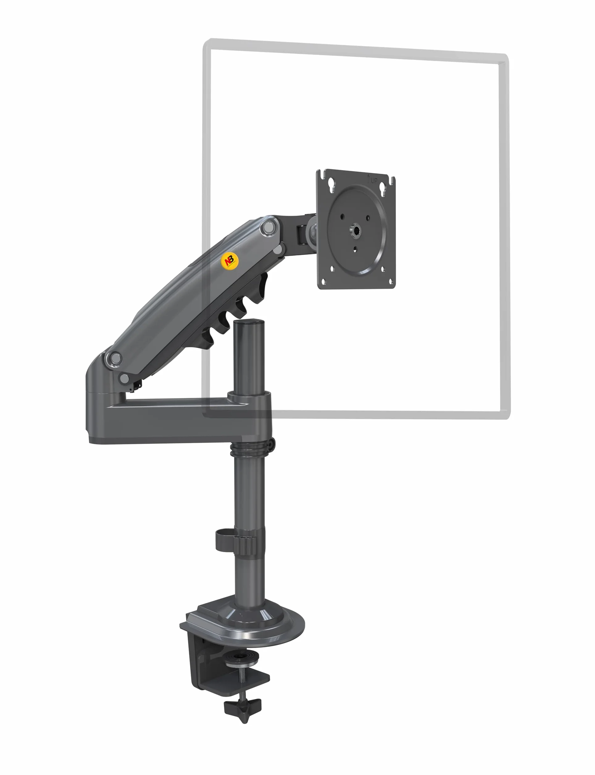 Solidny obrotowy uchwyt biurkowy na sprężynie gazowej do monitorów LCD LED 17-30 cali, VESA max. 100 x 100 mm, udźwig do 9 kg