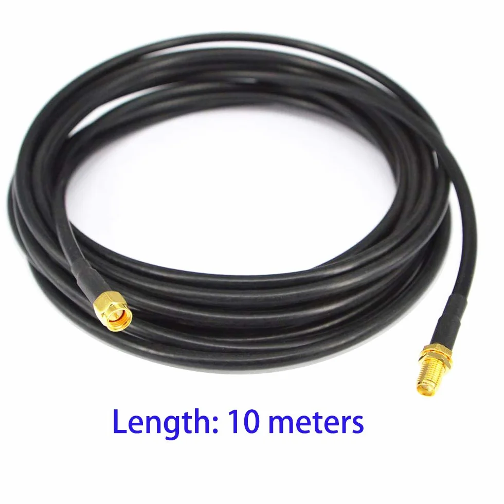 GTIWUNG 10 m kabel przedłużający do anteny WLAN, kabel antenowy SMA męski do żeńskiego, kabel antenowy Wi-Fi, wtyczka SMA i pałeczki