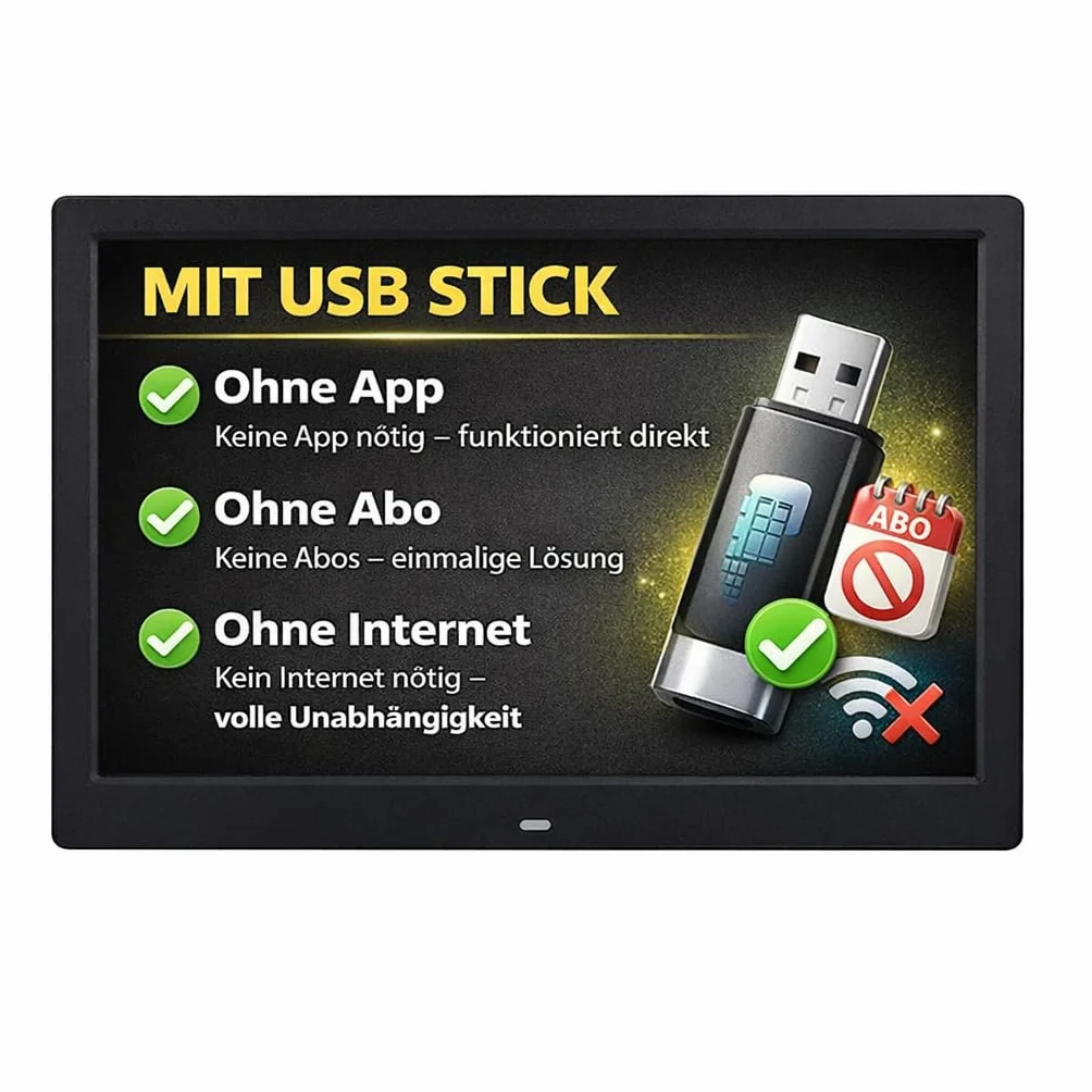 Cyfrowa ramka na zdjęcia z pamięcią USB, wyświetlacz IPS 10,1 cala, Full HD, zdjęcia i filmy elektroniczne, nie wymaga aplikacji ani Wi-Fi, obsługa kart SD, funkcja pokazu slajdów, duży