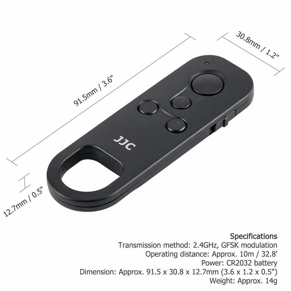 JJC BR-E1 bezprzewodowy pilot do Canon EOS R8/R50/R7/R3/R5/R6/RP/77D/90D/850D/200DII/200D/M6 Mark II/M50/M200, PowerShot G5X Mark II/G7X Mark III/SX70HS