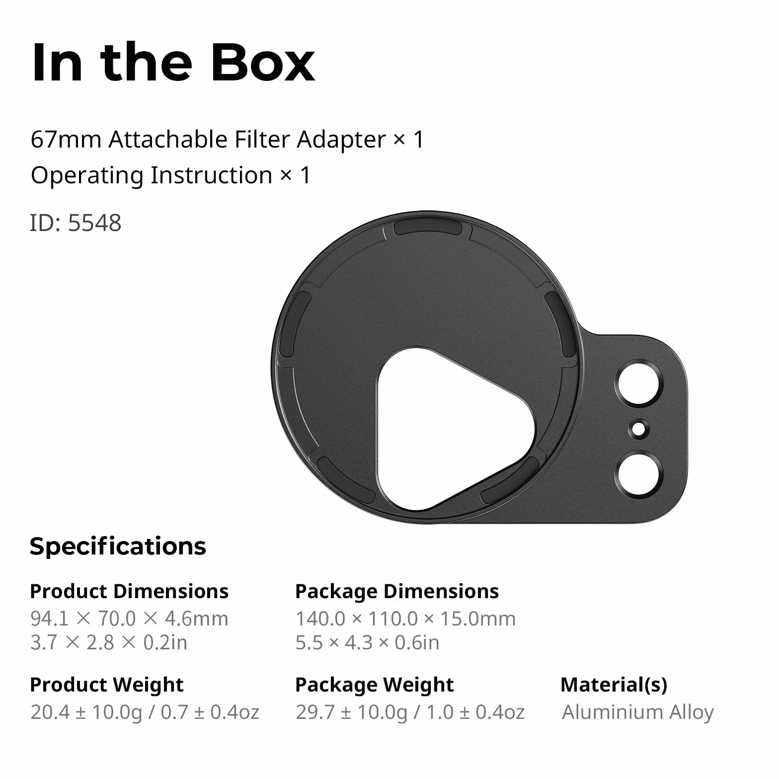 SMALLRIG Magnetyczny adapter pierścieniowy do filtrów 67 mm do iPhone'a 17 Pro Max 5551/5552