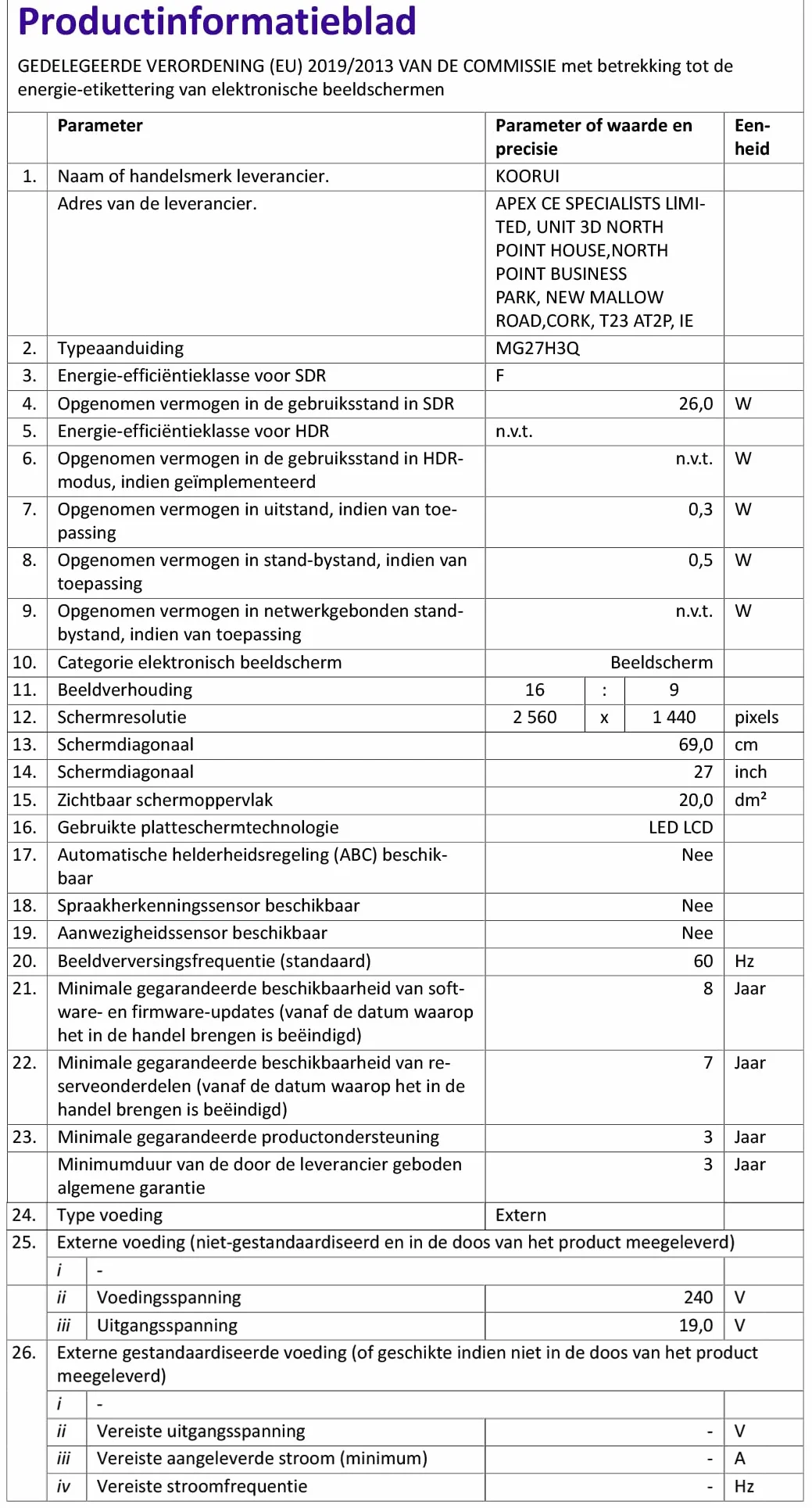 KOORUI Gaming Monitor 27 Zoll - WQHD Bildschirm PC, 240Hz, 1ms, FreeSync, kompatybilność z Gsync, (2560x1440, HDMI, DisplayPort, HDR 400) schwarz/rot