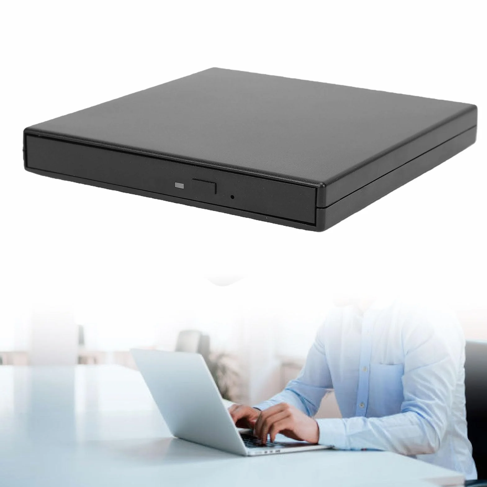 PUSOKEI Odtwarzacz Zewnętrznych Napędów Blu Ray 4K USB, Kompatybilny z Odczytem/zapisem (SILVER)