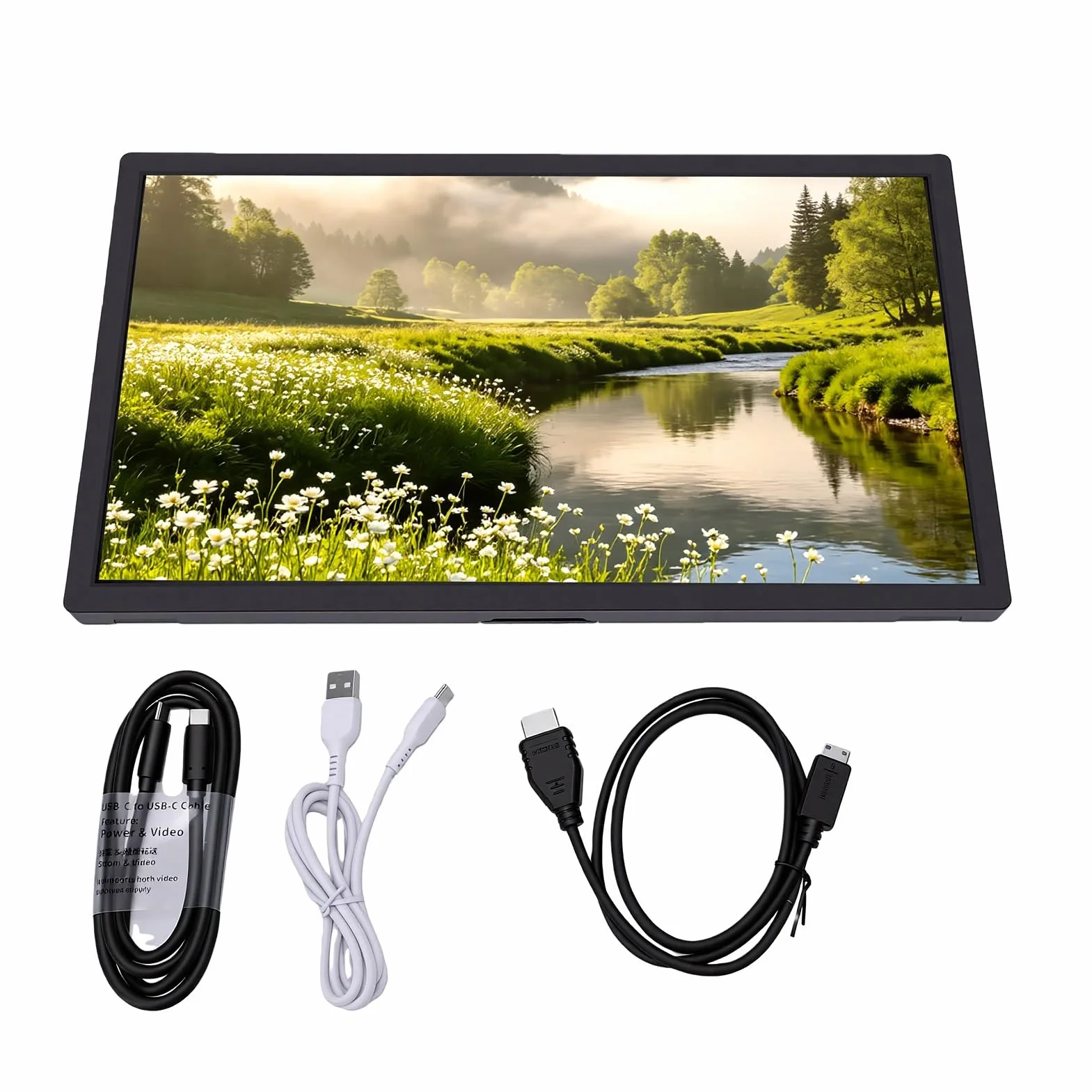 Przenośny Monitor, 15,6-calowy Monitor Podróżny 1080P USB C HDMI, Wbudowana Podstawa VESA, Zewnętrzny Ekran do Laptopów, Komputerów Stacjonarnych, Pokładu Parowego, Konsoli do