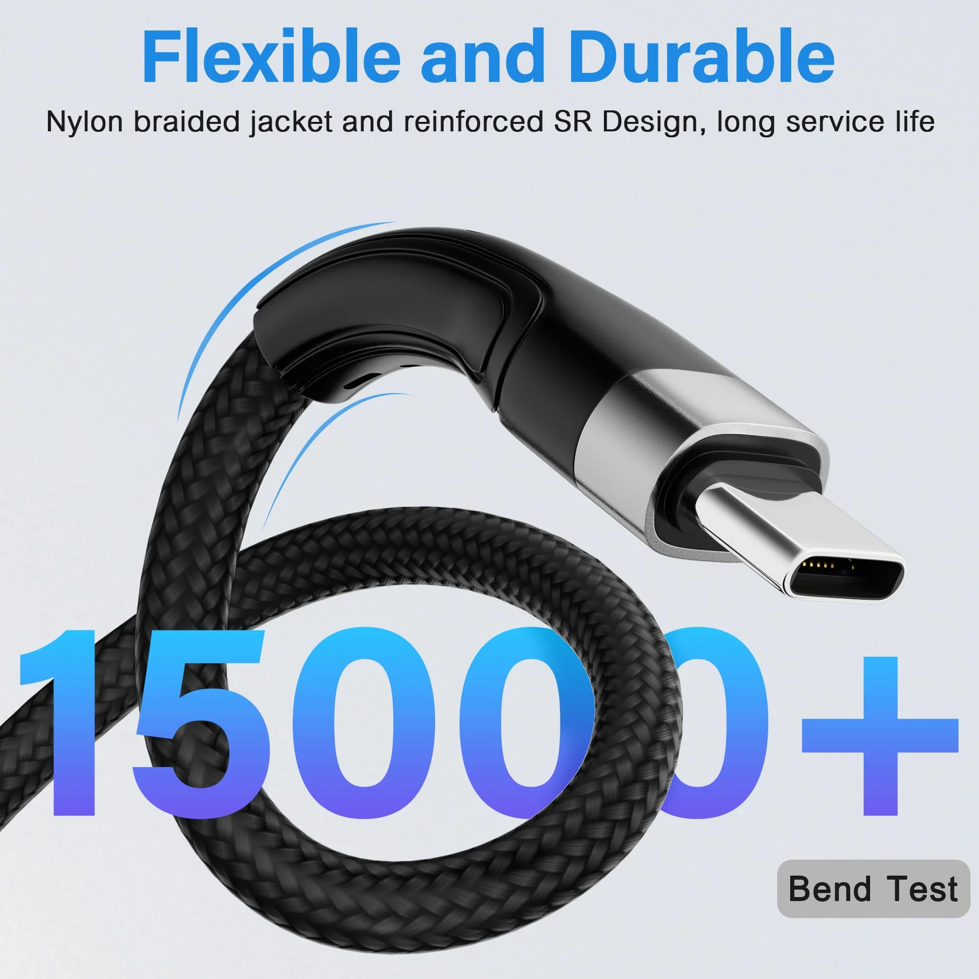 Zestaw 10 kabli USB C (1,2 m) USB A do USB z funkcją szybkiego ładowania, kompatybilne z iPhone 17, iPhone Air, iPhone 17 Pro, iPhone 17 Pro Max, iPhone 16/15, Galaxy S24, LG, Car Play i nie tylko