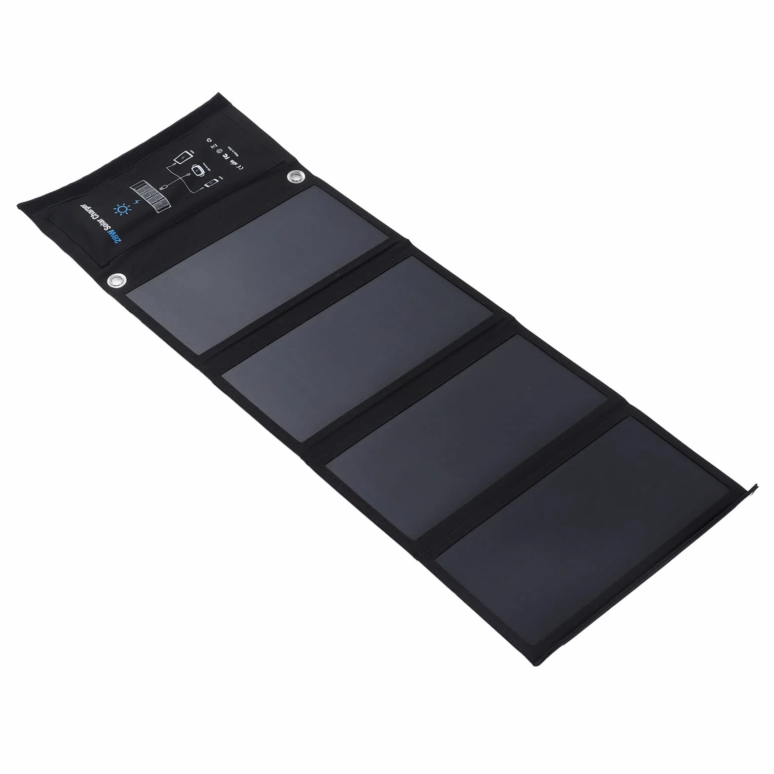 Cocoarm Ładowarka Słoneczna Przenośna ładowarka do Paneli Słonecznych 28 W PET Laminowana z 3 Portami USB Konwersja 23 Procent Automatyczne Ponowne Uruchamianie Wodoodporna Tkanina na Kemping Piesze
