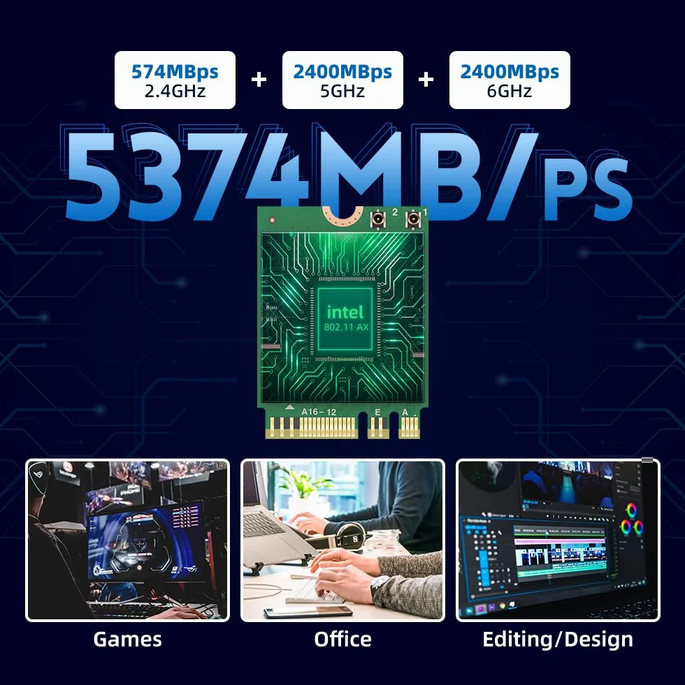 Karta WiFi AX210NGW, Wi-Fi 6E 11AX, rozszerzenie do 6 GHz MU-MIMO Tri-Band adapter sieciowy z Bluetooth 5.3